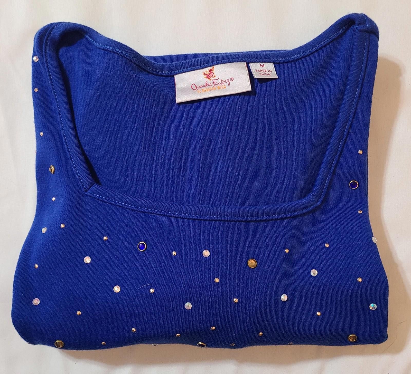 Designer Quacker Factory Shirt Womens Size Medium Bedazzled Size M / US 6-8 / IT 42-44 - 5 Thumbnail