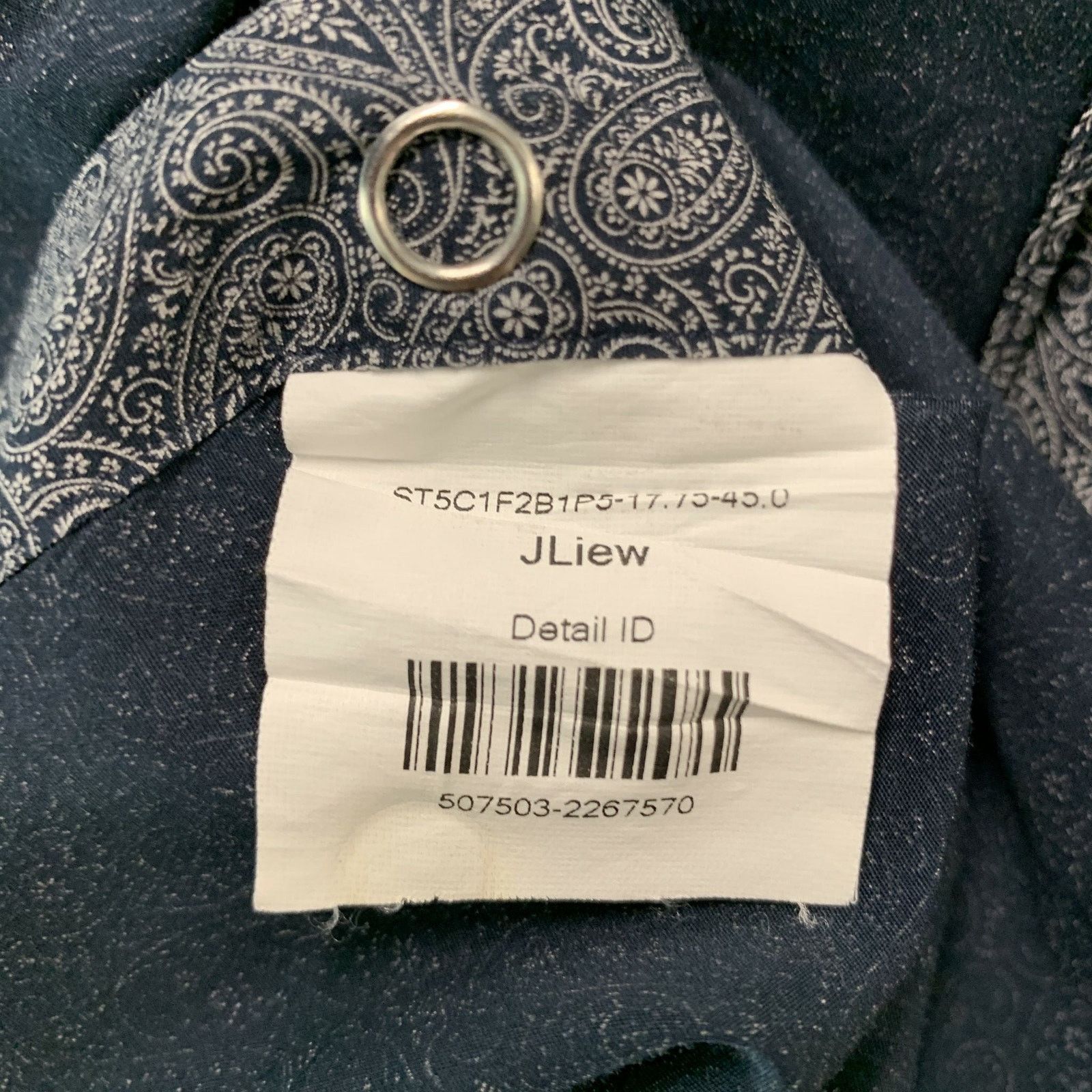 J.Hilburn J.HILBURN S Navy White Paisley Slim Fit Long Sleeve Shirt Size US S / EU 44-46 / 1 - 7 Thumbnail