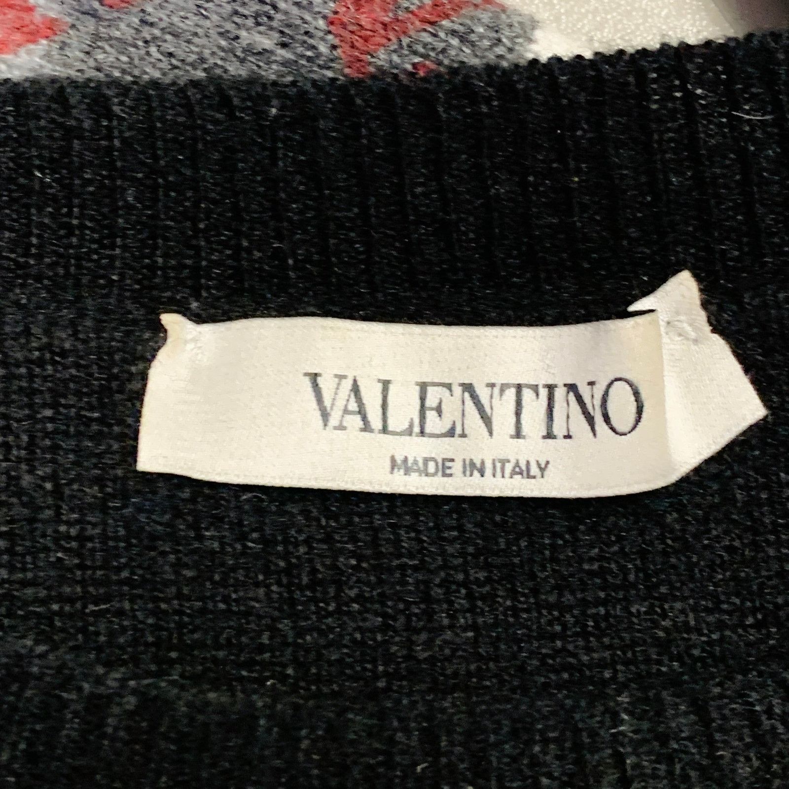 Valentino Size S Grey Black White Knit Camouflage Logo Cashmere Size US S / EU 44-46 / 1 - 6 Thumbnail
