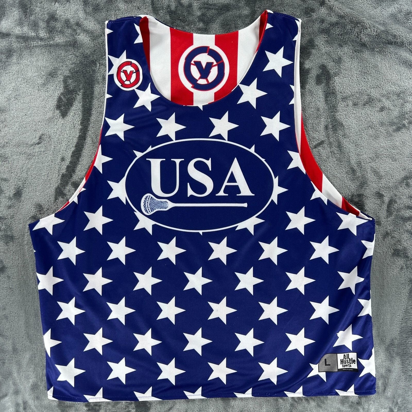 Other All Hustle Lacrosse Jersey Men L Team USA Flag United States Size US L / EU 52-54 / 3 - 1 Thumbnail