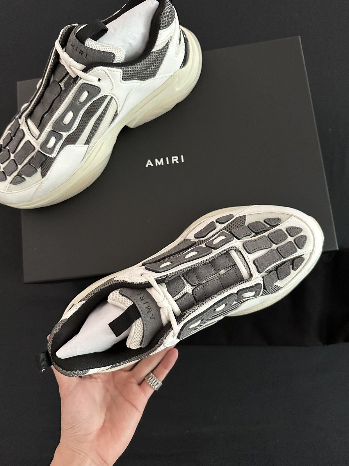 Amiri Amiri Tan Grey Bone Runner Size US 12 / EU 45 - 7 Thumbnail