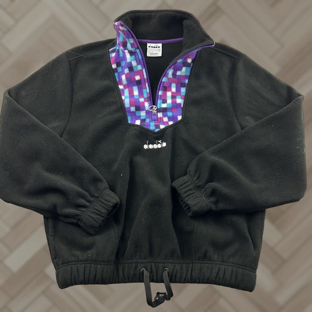 Diadora Diadora Jacket Women Small Black 1/4 Zip Fleece Shirt Size S / US 4 / IT 40 - 1 Thumbnail