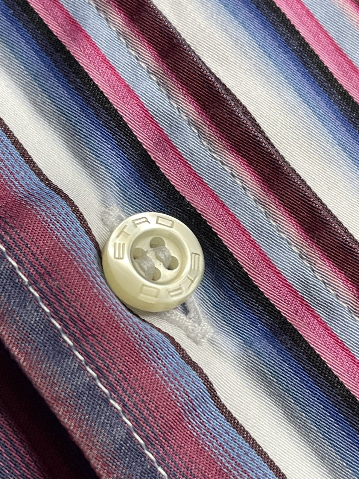 Etro × Vintage Vintage Etro Stripped Shirt Button Up Size US L / EU 52-54 / 3 - 8 Thumbnail