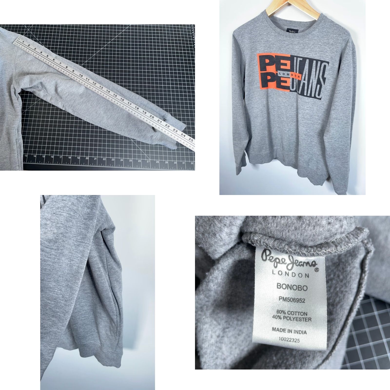 Pepe Jeans Pepe Jeans London Sweatshirt Women's XL Gray Crewneck Side Pockets Streetwear 90s Retro Pullover Shirt Mens Womens Girls Boys Size XL / US 12-14 / IT 48-50 - 8 Thumbnail