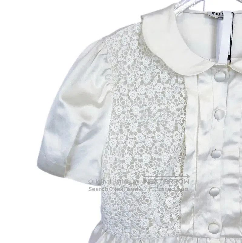 Miu Miu Miu Miu Women's Summer Cotton Short Sleeve Blouse . Size S / US 4 / IT 40 - 4 Thumbnail