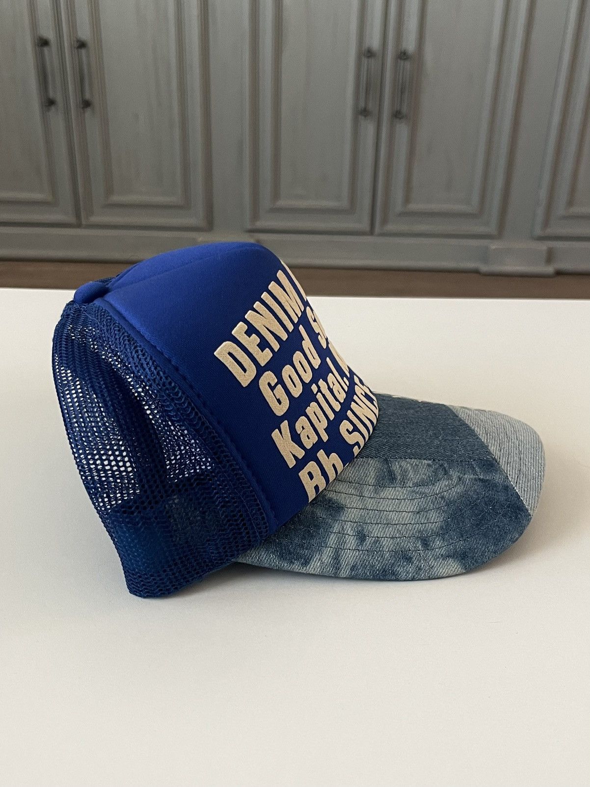 Kapital × Kapital Kountry Kapital Kountry Denim Patchwork Trucker Hat Size ONE SIZE - 3 Thumbnail