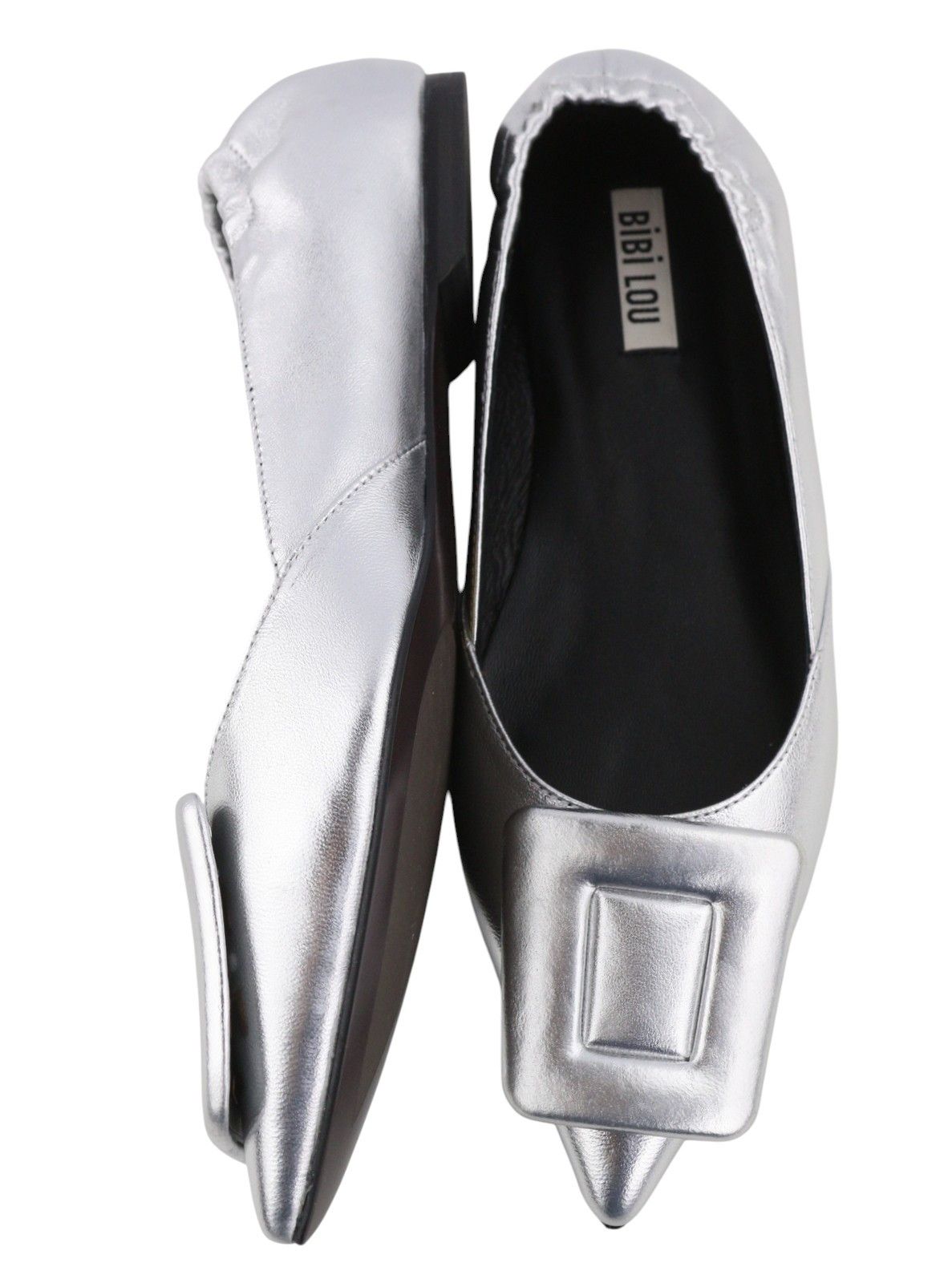 Other BIBI LOU BOCHUM EU37 Silver Leather Pointed Flats 87561 Size US 6 / IT 36 - 7 Thumbnail
