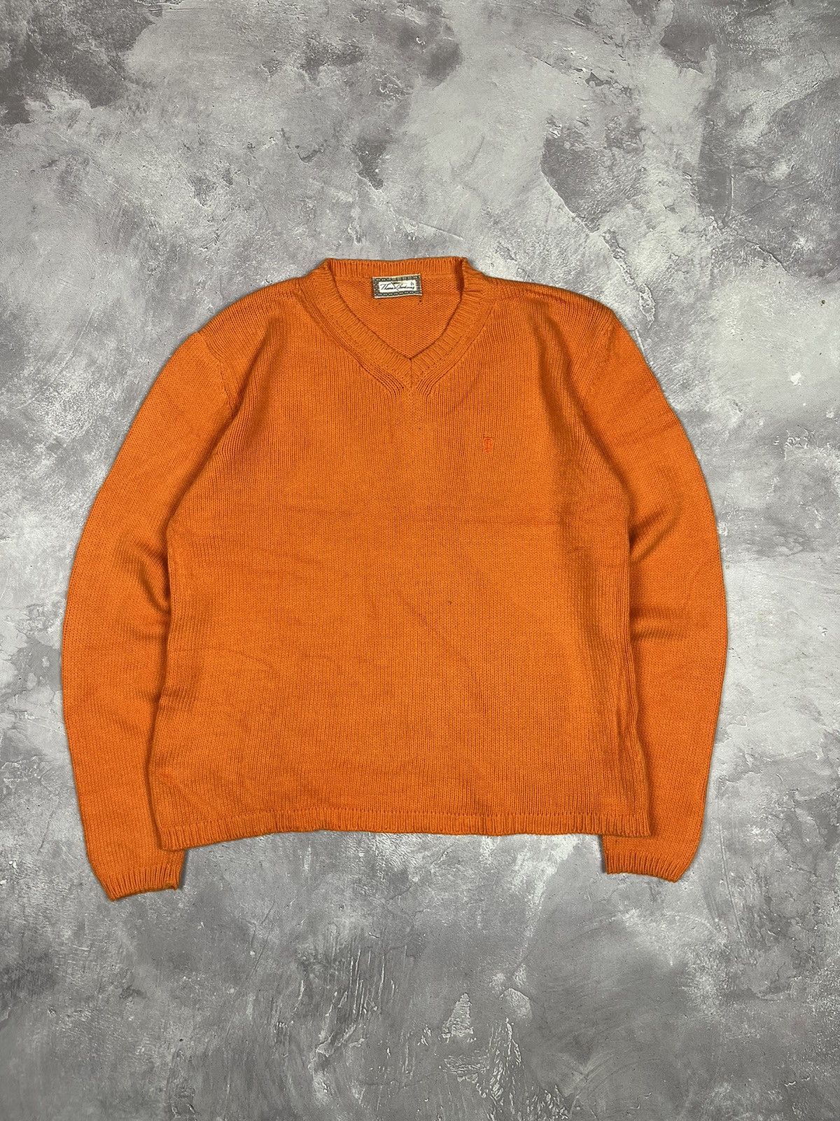 Burberry Thomas Burberry Vintage Light Knitted Sweater Orange Size L Size L / US 10 / IT 46 - 1 Thumbnail