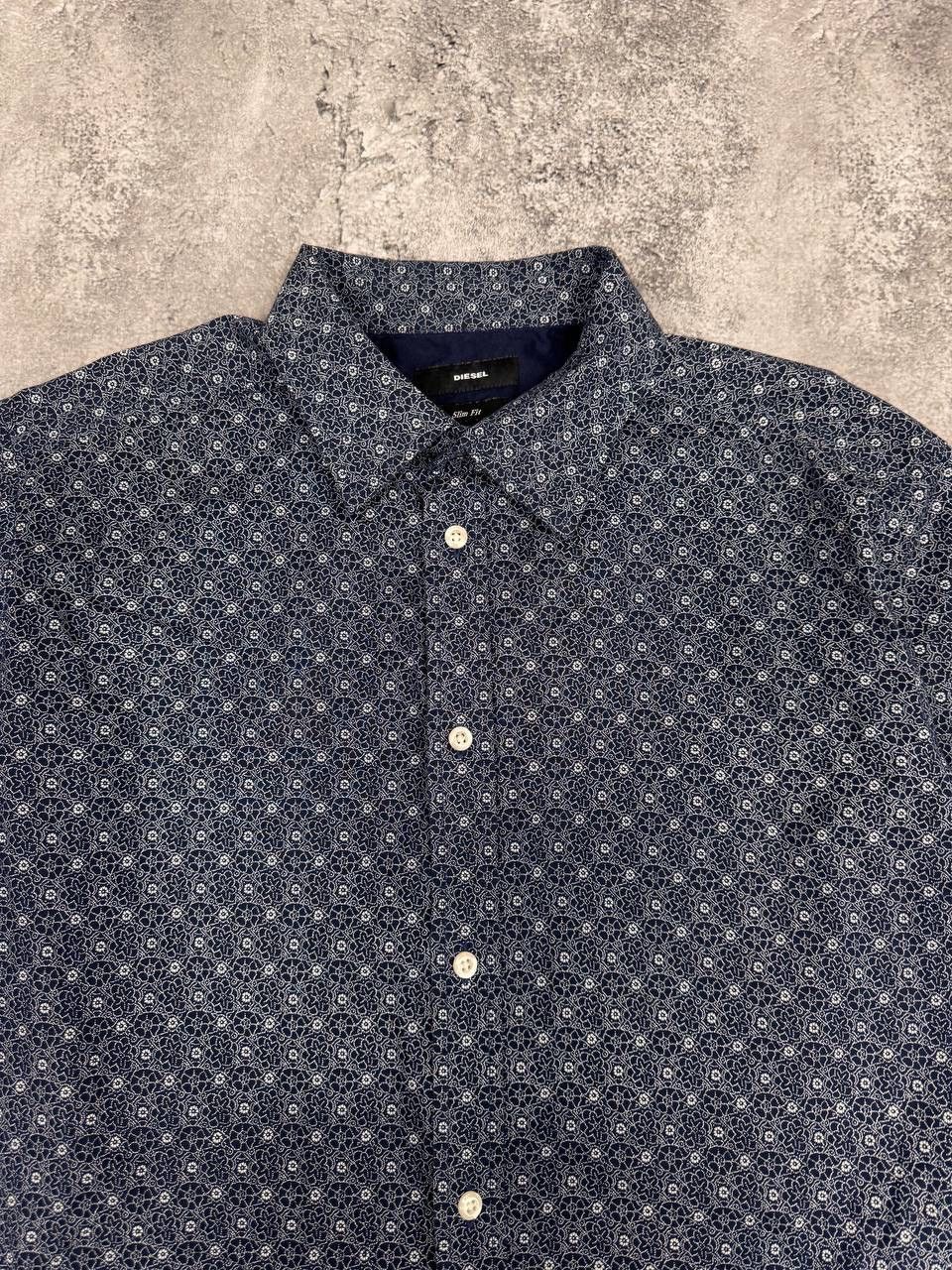 Diesel Diesel Men's Shirt Slim Fit Navy Pattern Size L Size US L / EU 52-54 / 3 - 4 Thumbnail