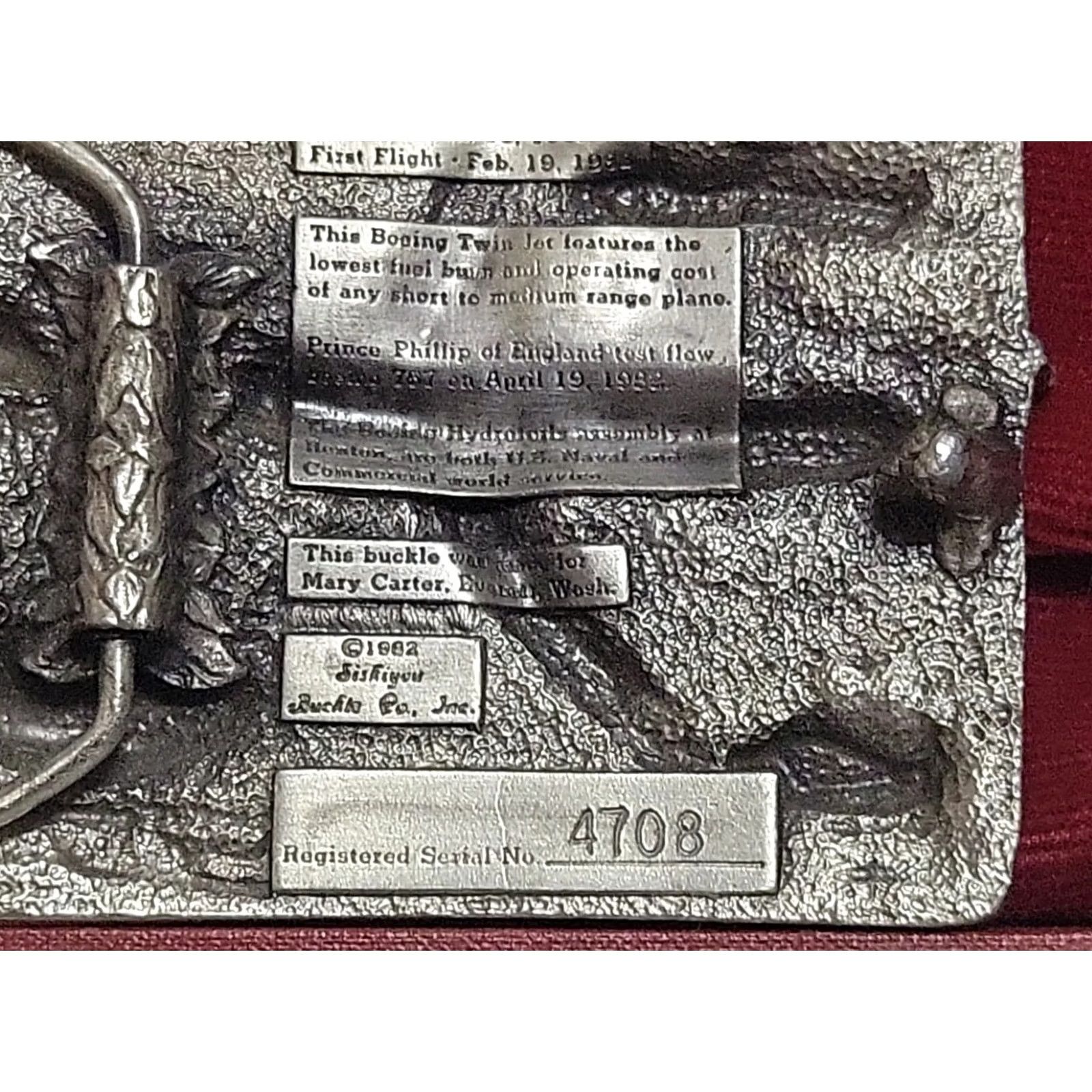 Vintage Vintage Siskiyou Boeing 757 Hydrofoil Pewter Belt Buckle 1982 Size ONE SIZE - 7 Thumbnail
