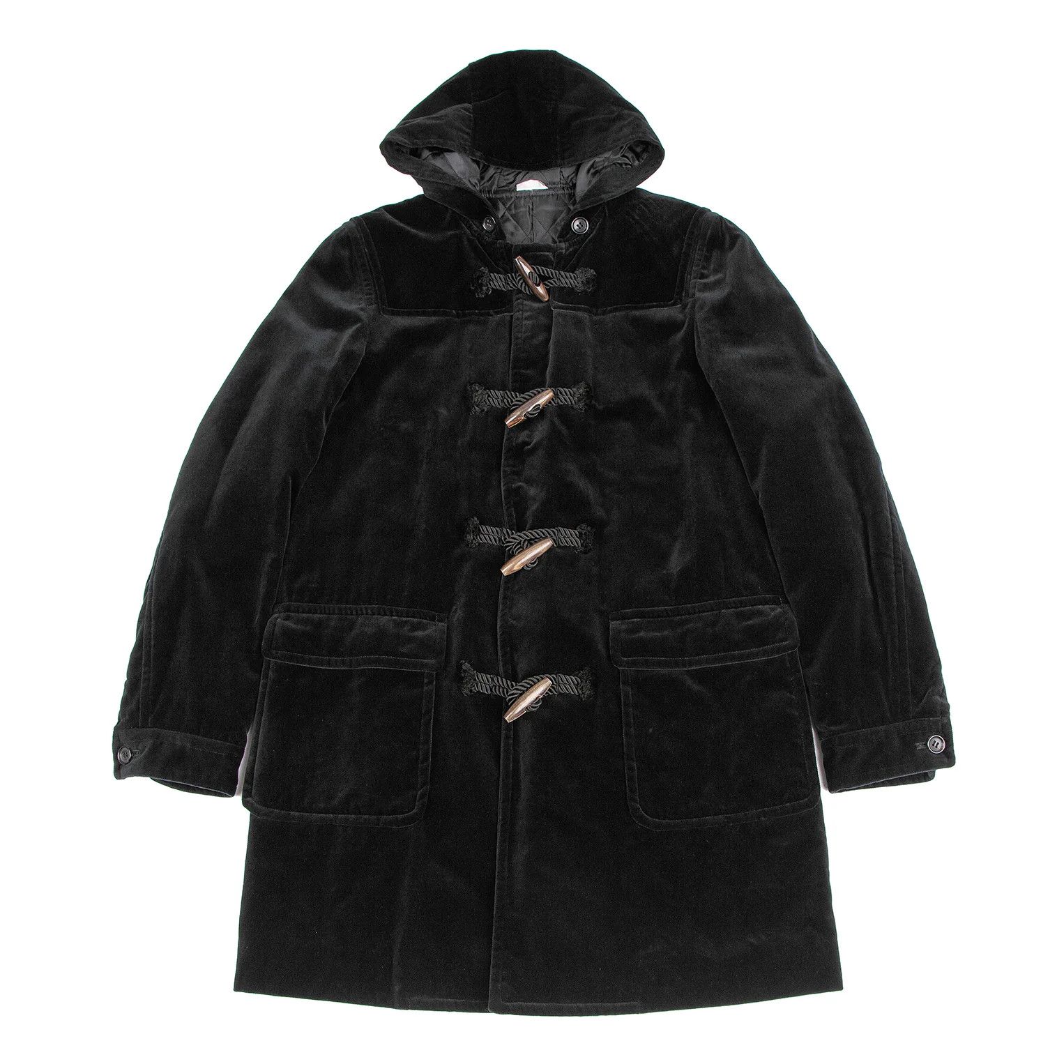 Comme des Garcons Homme Plus Velvet Duffle Coat in Black Size S Size US S / EU 44-46 / 1 - 1 Thumbnail