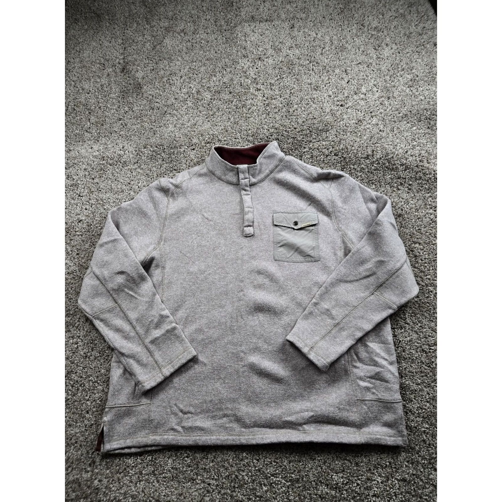 Vintage Woolrich Pullover Mens 2XL Beige Fleece Snap Mock Neck Chest Pocket Outdoors Size US XXL / EU 58 / 5 - 2 Thumbnail