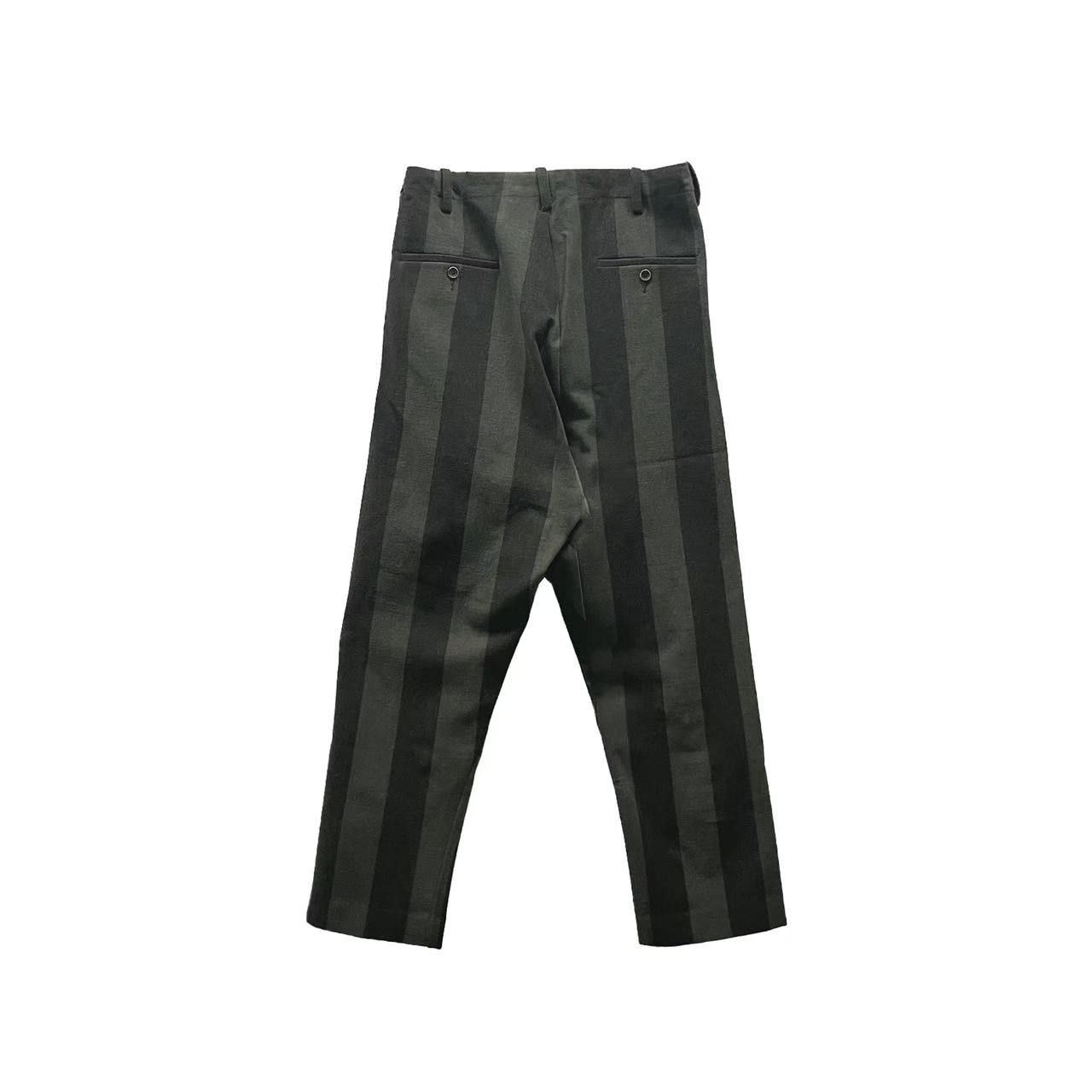 Uma Wang UMA WANG Gray Brown Striped Trousers Size US 31 - 2 Thumbnail