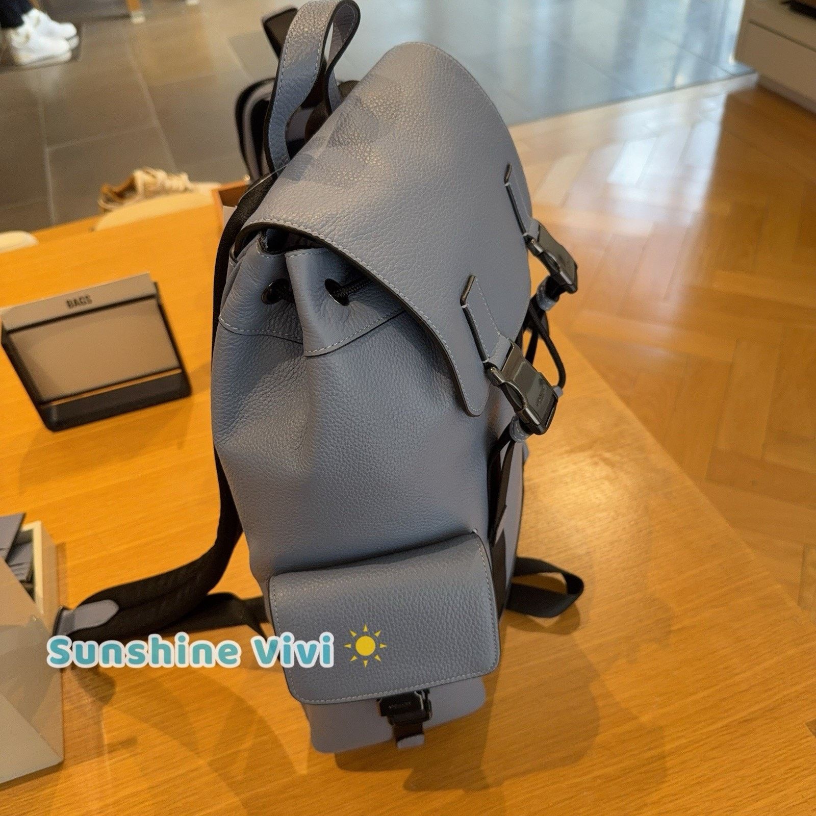 Coach NWT COACH MEN'S Clark Backpack leather CCF89 PALE LAPIS Size ONE SIZE - 4 Thumbnail