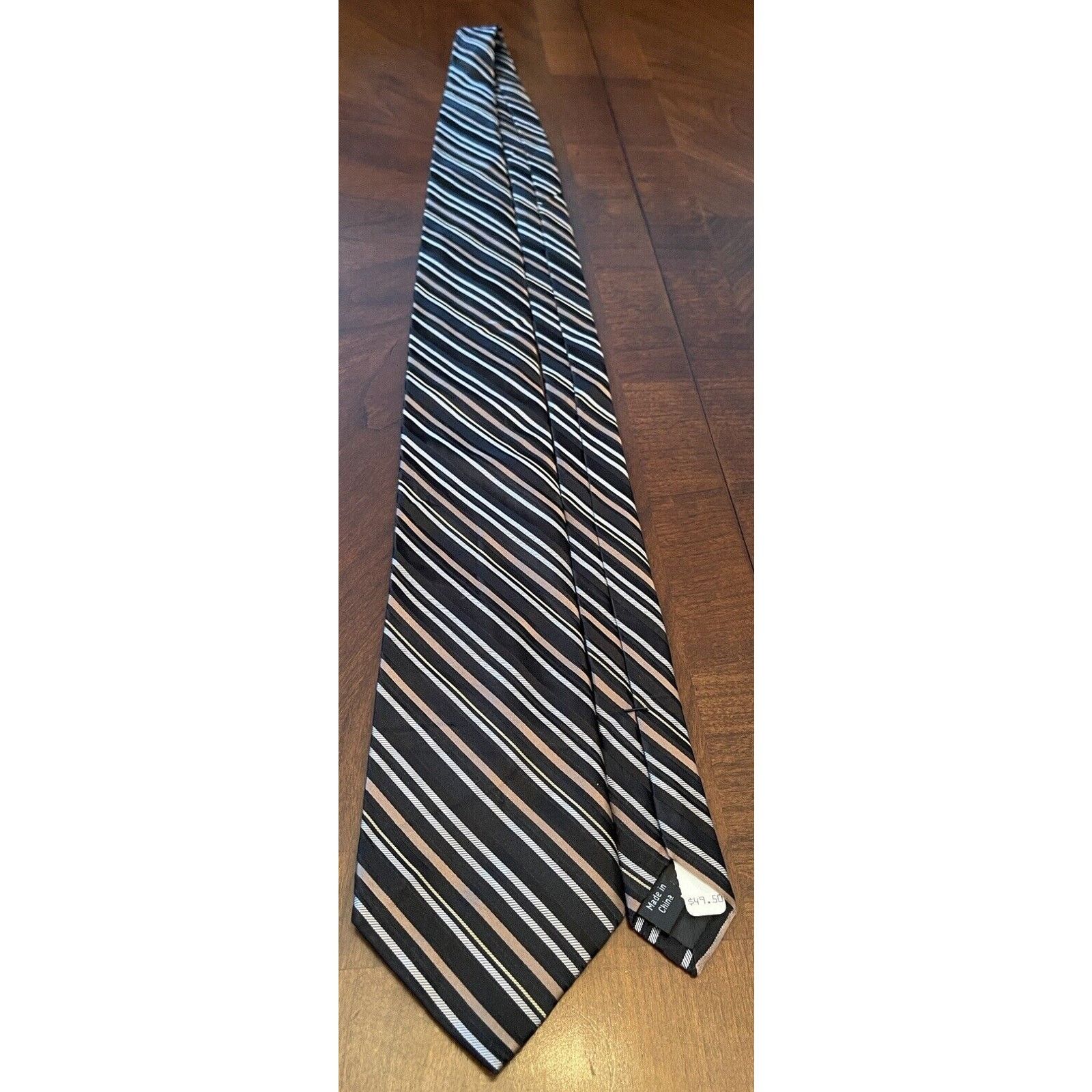 DKNY Dkny Black Brown 100% Silk Men’s Neck Tie Made In China Size ONE SIZE - 3 Thumbnail
