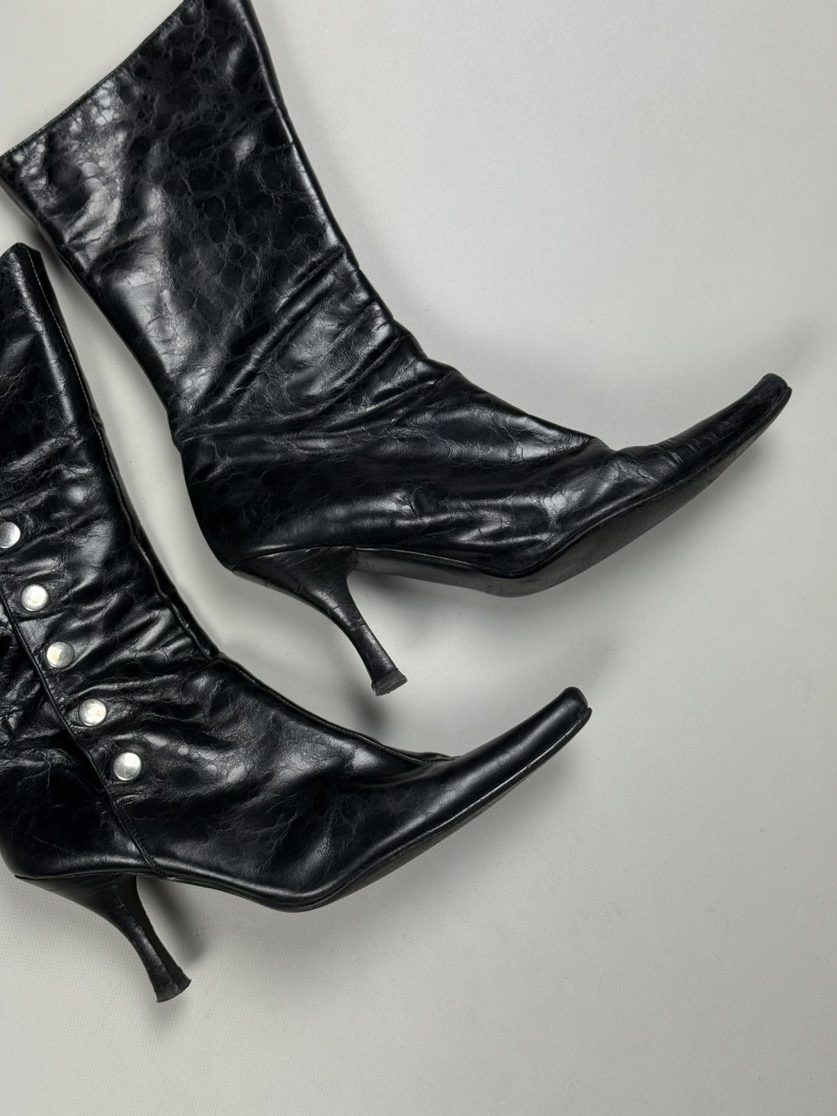 Buffalo London Buffalo London Y2K Leather To The Knee Mid Calf Heels Boots Size US 9 / IT 39 - 8 Thumbnail