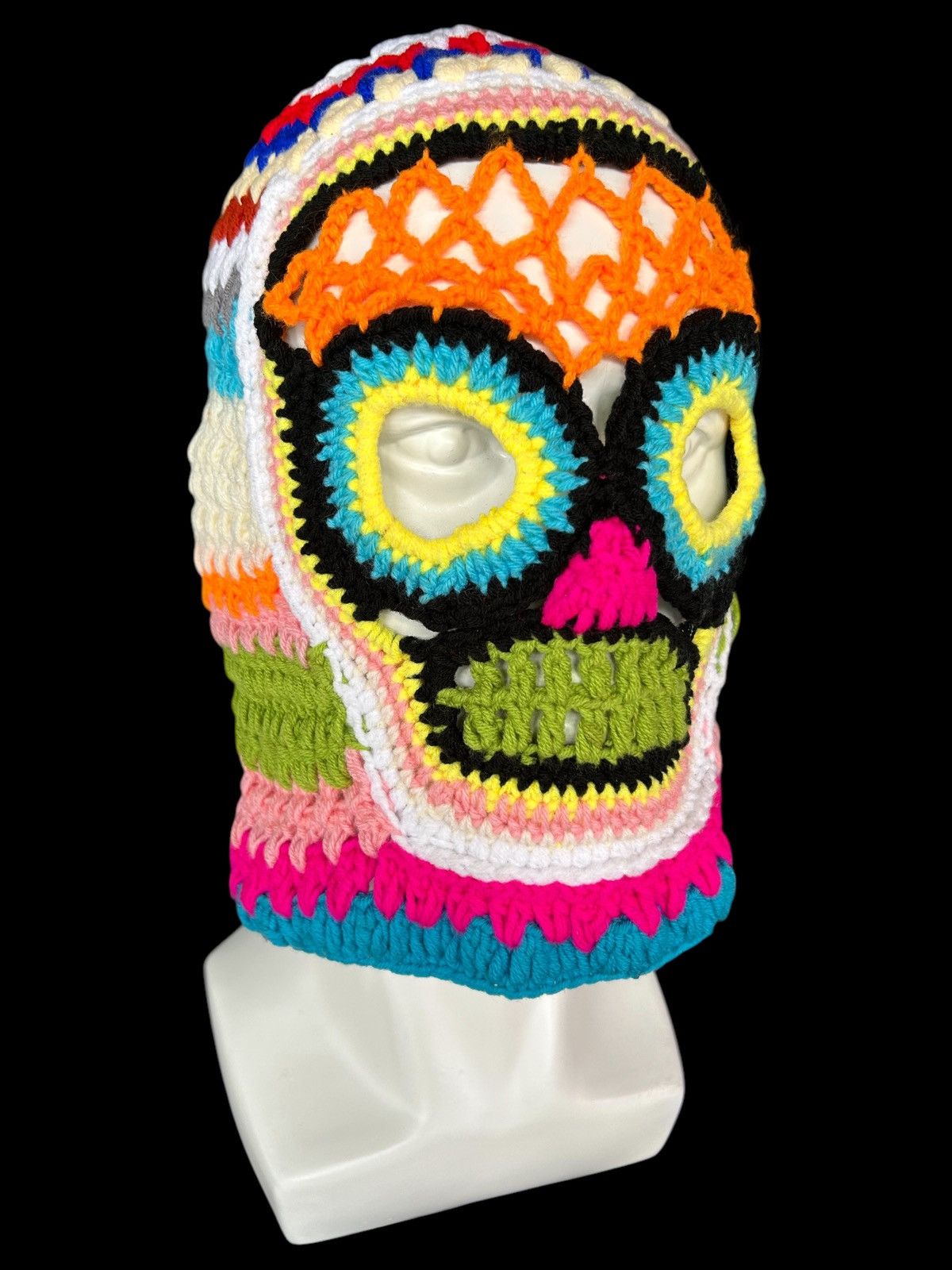 Japanese Brand Very Rare Crochet Knitted Handmade Balaclava Masked ☠️☠️ Size ONE SIZE - 1 Thumbnail