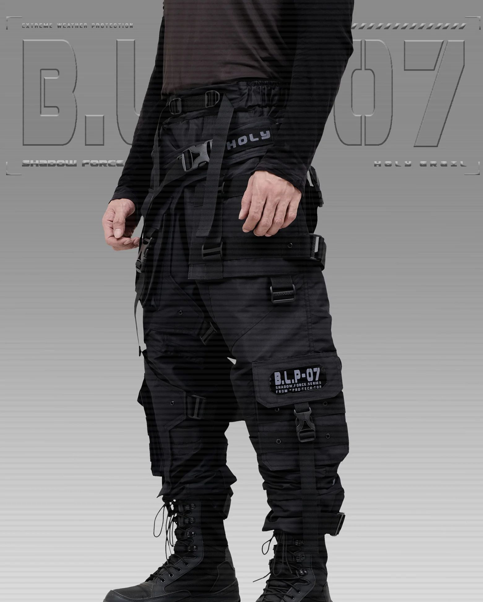 Hi Tec H-G PRO-TECH-TOR "SHADOW FORCE" TECHWEAR CYBERPUNK HOLYGRAIL Size US 34 / EU 50 - 1 Thumbnail