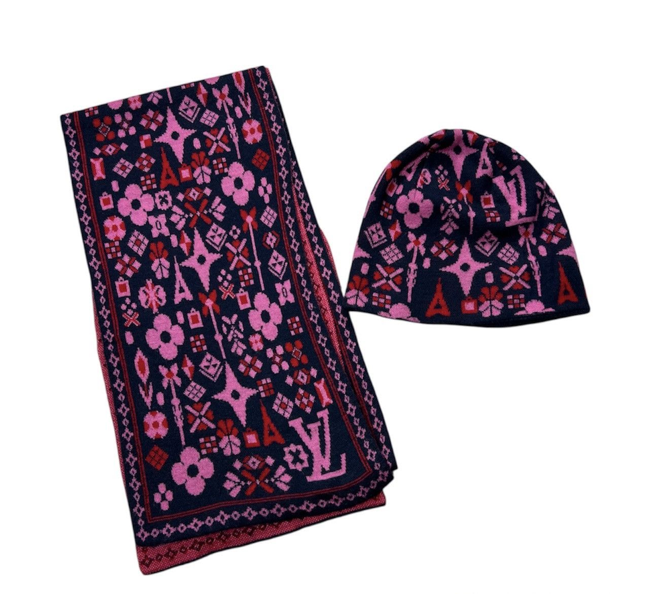 Louis Vuitton Vintage Louis Vuitton set hat+scarf floral monogram luxury Size ONE SIZE - 1 Thumbnail