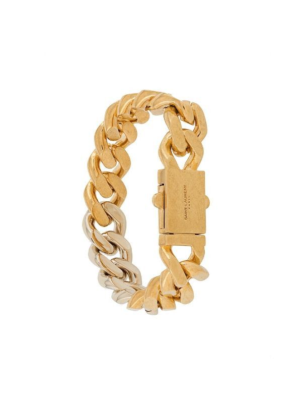Saint Laurent Paris o1b1hav110924 Size: OS / Two Tone Chain Bracelet in Golden Size ONE SIZE - 1 Thumbnail