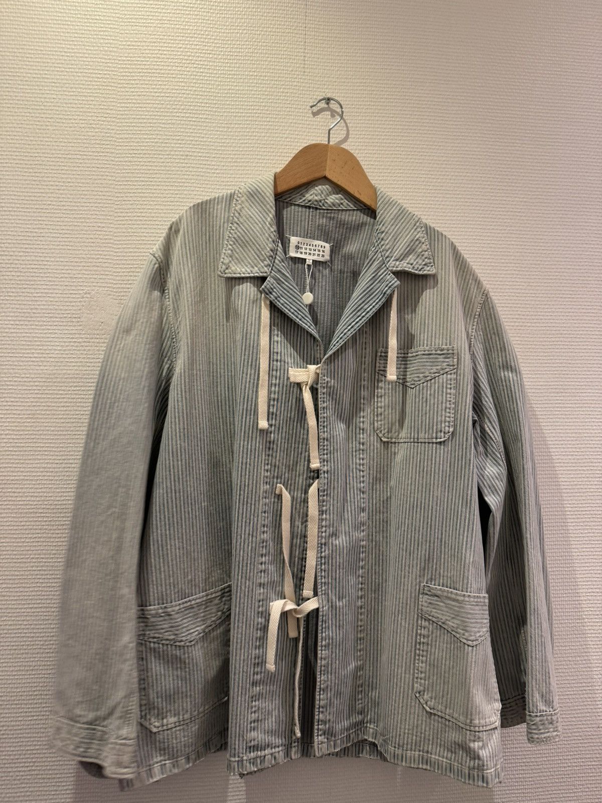 Maison Margiela Maison Margiela - Distressed Striped Gabardine Jacket Size US L / EU 52-54 / 3 - 9 Thumbnail