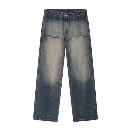 Jean Retro distressed blue washed patchwork pocket jeans Size US 34 / EU 50 - 6 Thumbnail