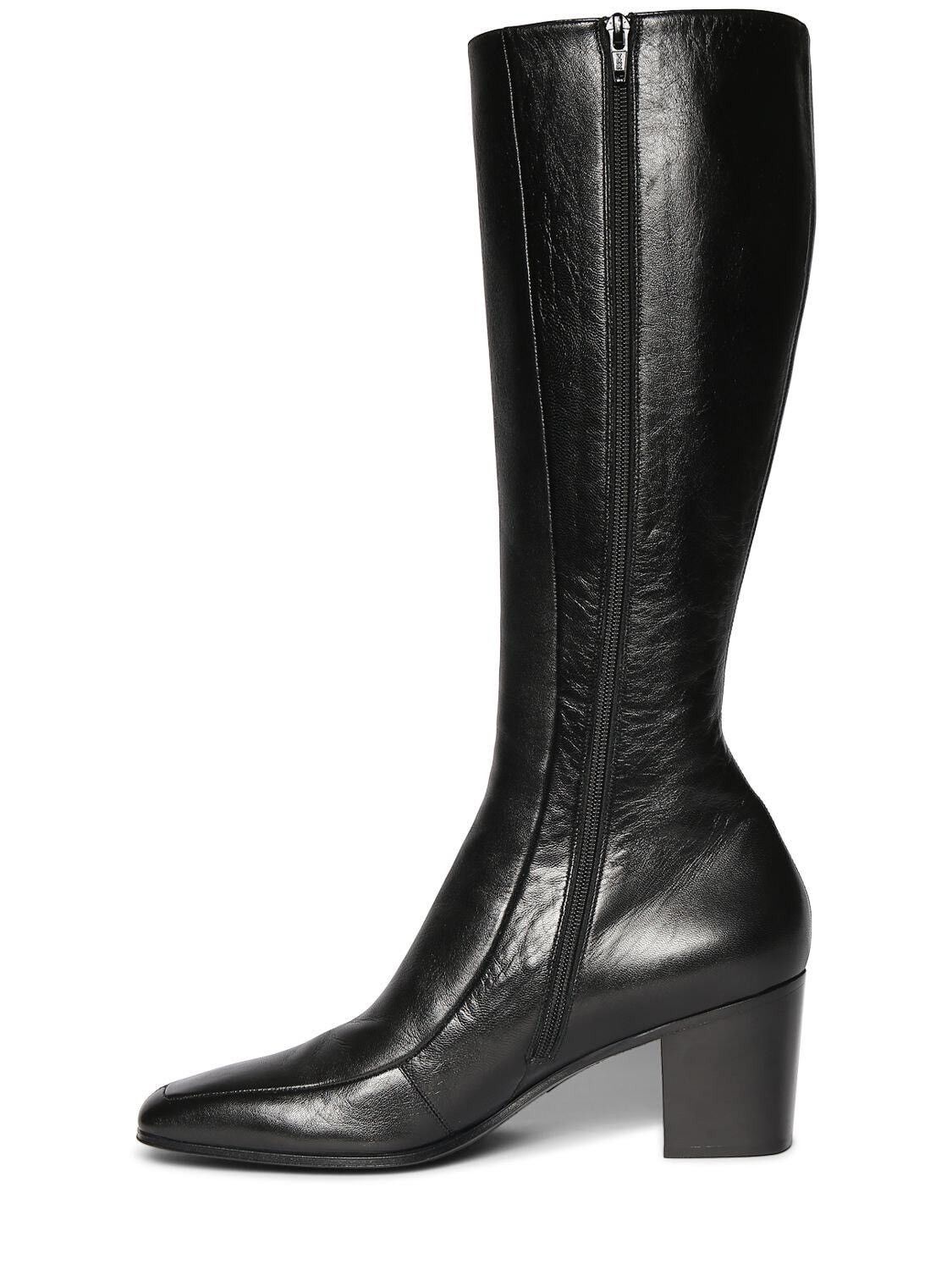 Anthony Vaccarello [43] FW23 70mm Otto Zip up high leather boots Size US 10 / EU 43 - 15 Thumbnail