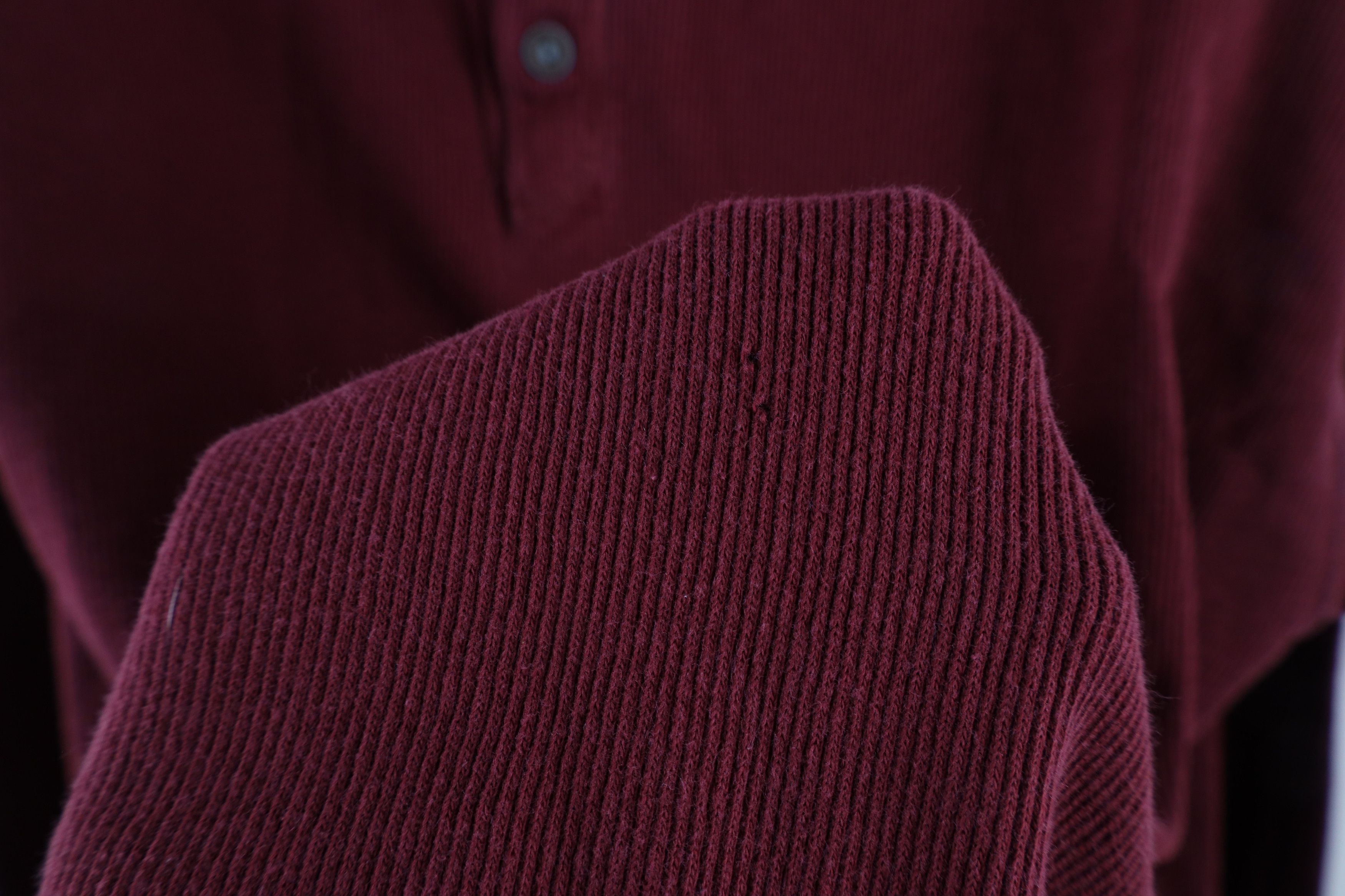 Levi's × Vintage Vintage 90s Levis Ribbed Knit Long Sleeve Henley T-Shirt Red Size US L / EU 52-54 / 3 - 6 Thumbnail