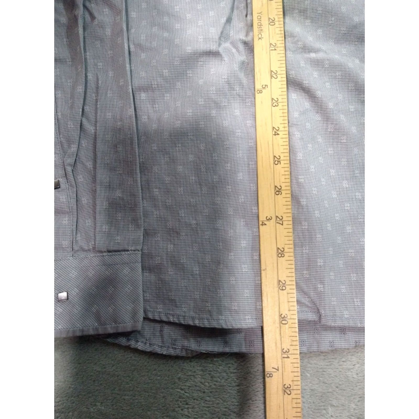 Vintage 7 Diamonds Shirt Mens 2XL Gray Long Sleeve Button Down Cowboy Western Snap Shirt Size US XXL / EU 58 / 5 - 4 Thumbnail