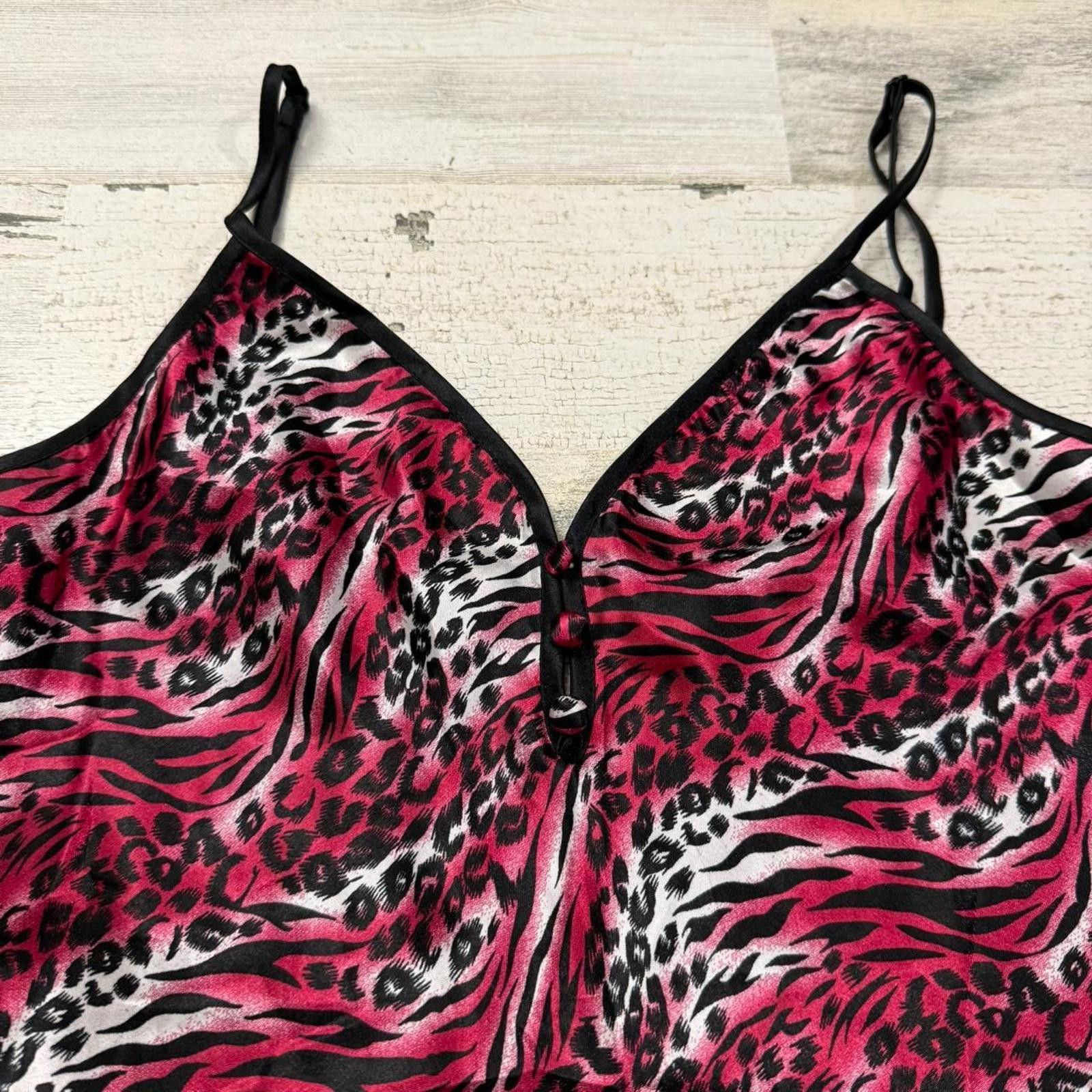 Designer Y2k pink leopard print lingerie tank Medium Size M / US 6-8 / IT 42-44 - 3 Thumbnail