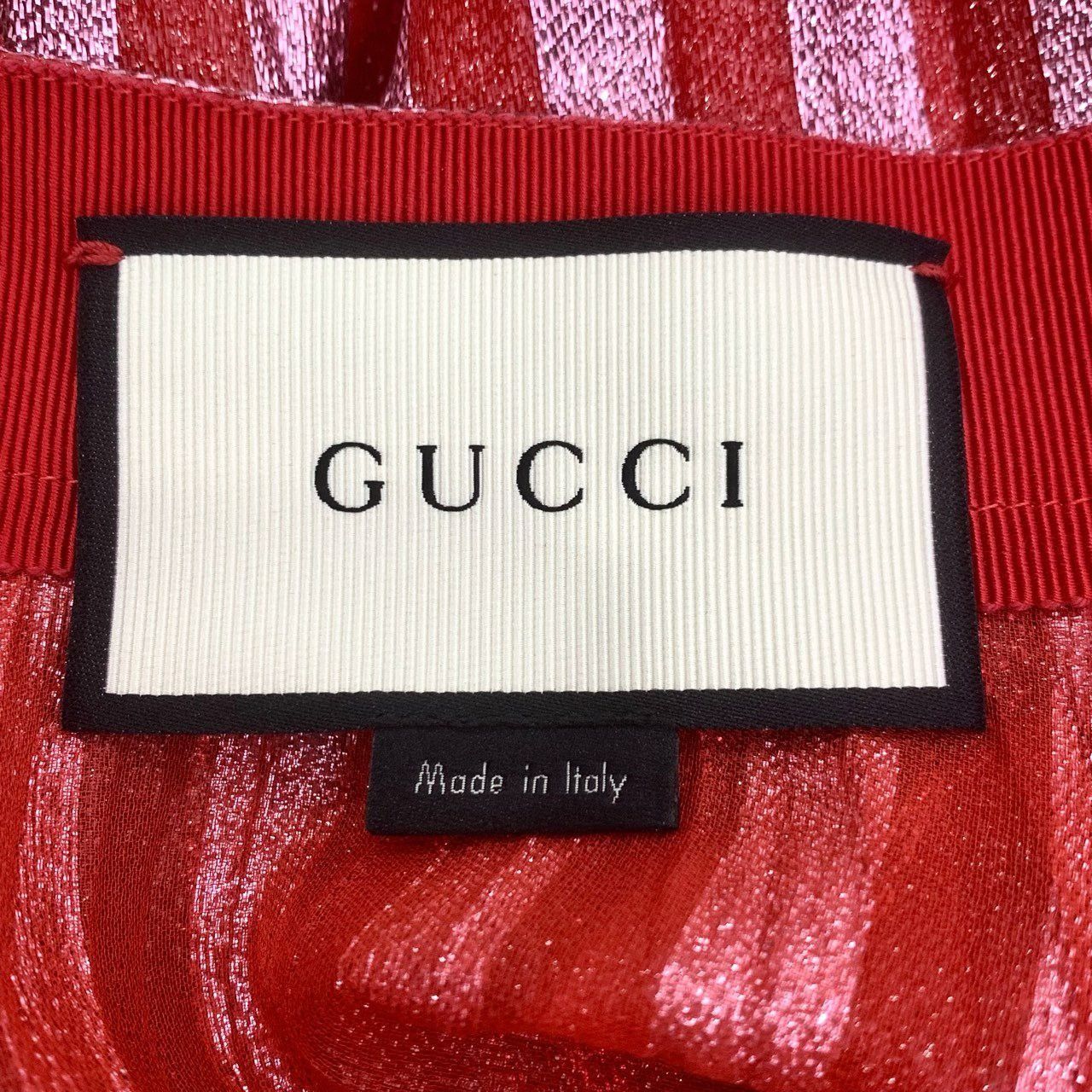 Gucci Gucci Red & Silver Striped Pleated Midi Skirt Womens Size S Size 27" / US 4 / IT 40 - 5 Thumbnail