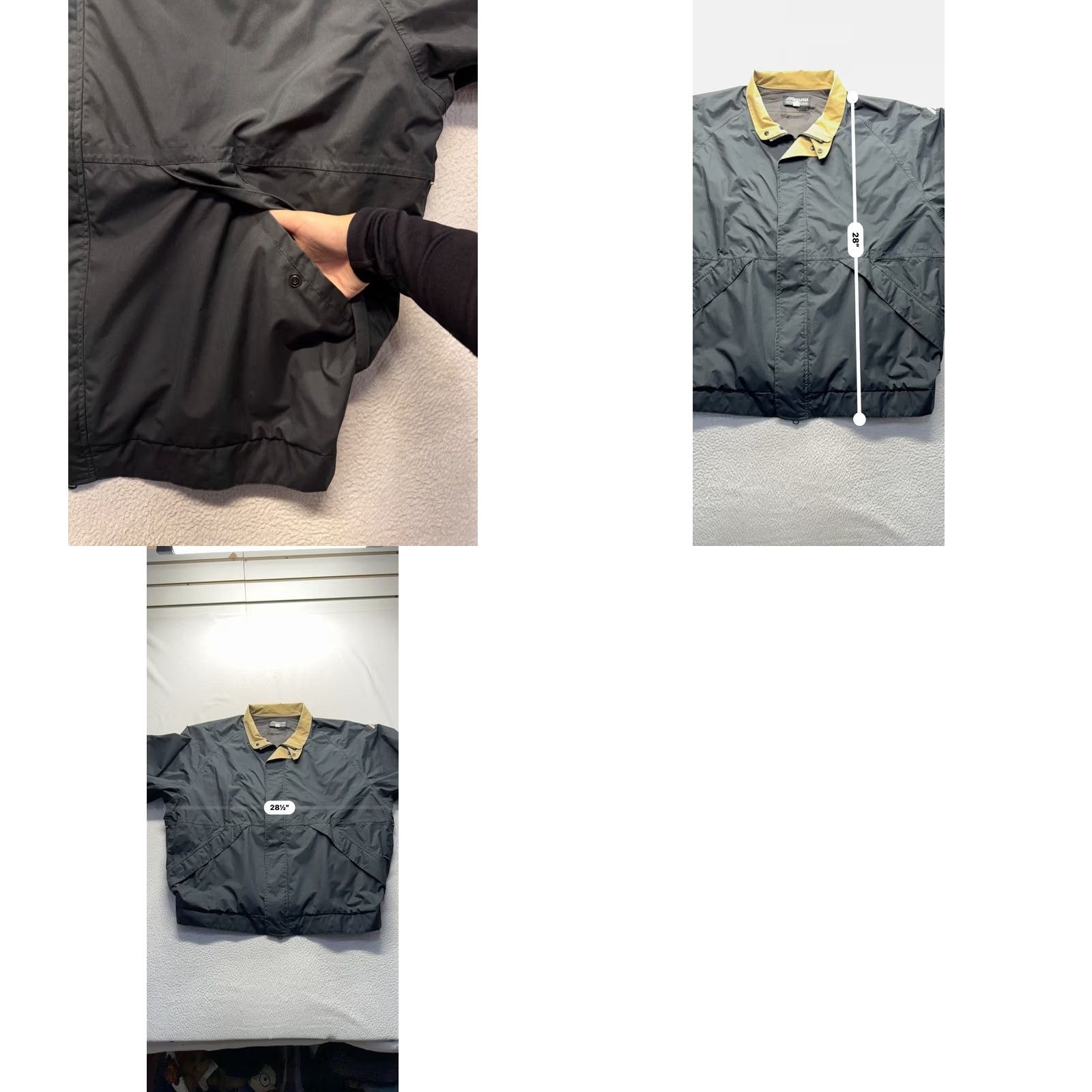 Mizuno Mizuno Jacket Windbreaker Women's XXL Black Tan Lightweight Polyester 100% Solid Windbreaker 2XL (Mizuno) Size XXL / US 16-18 / IT 52-54 - 8 Thumbnail