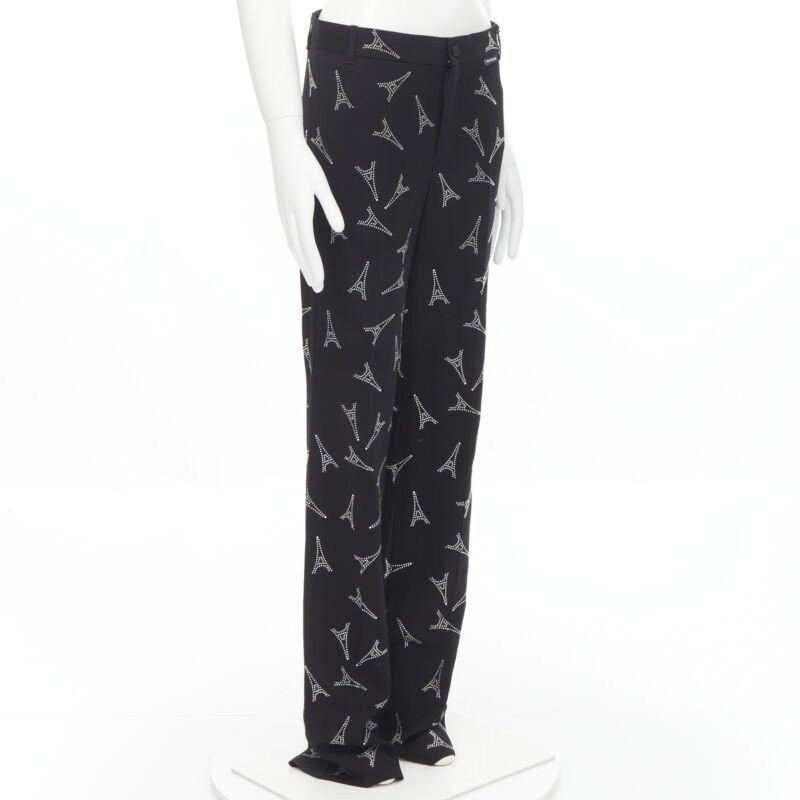 Balenciaga BALENCIAGA Demna 2019 Runway Eiffel Tower crystal trousers pants IT48 M Size US 30 / EU 46 - 1 Thumbnail