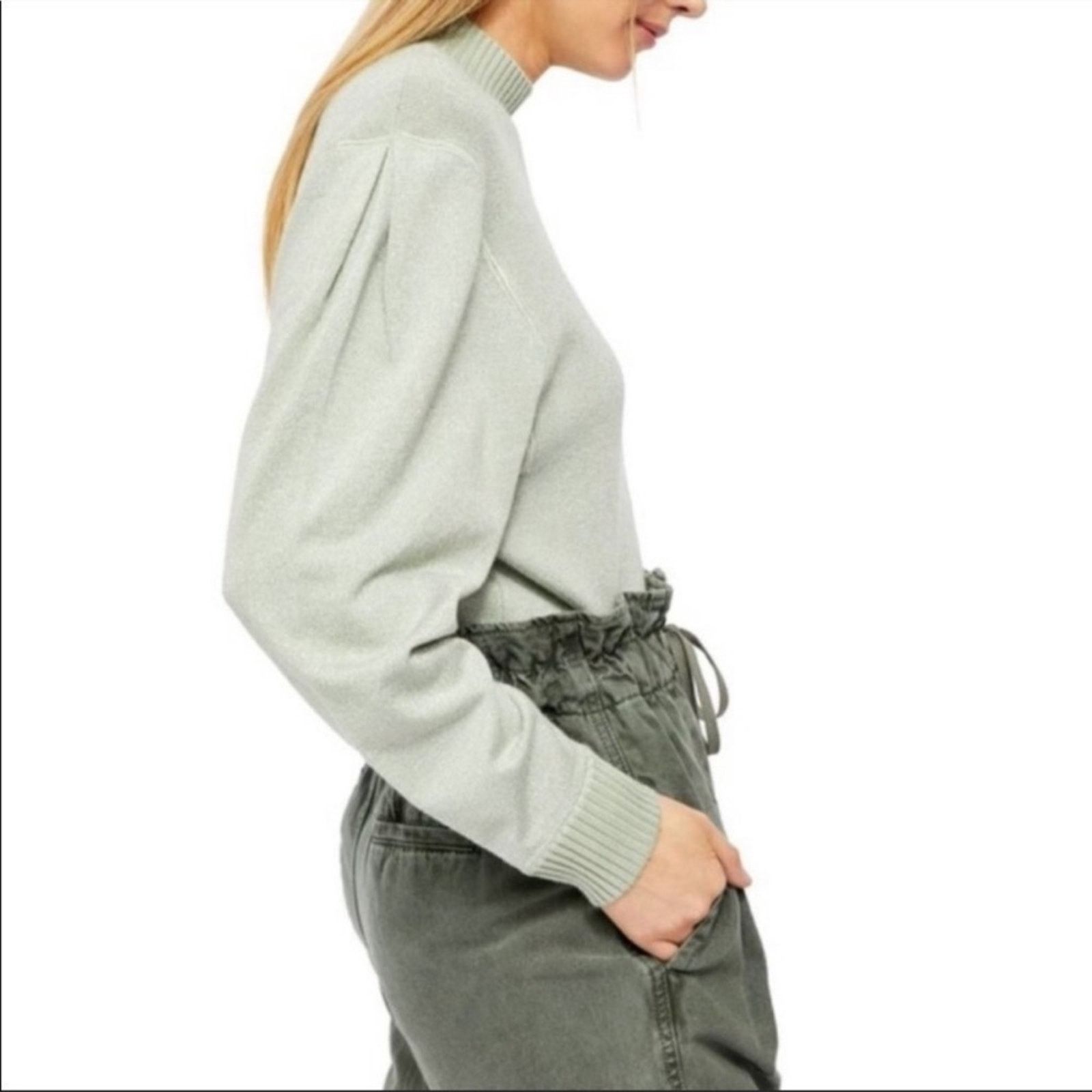 Free People Free People Starry Night Shimmer Pullover Mock Neck Sweater Size L / US 10 / IT 46 - 2 Thumbnail