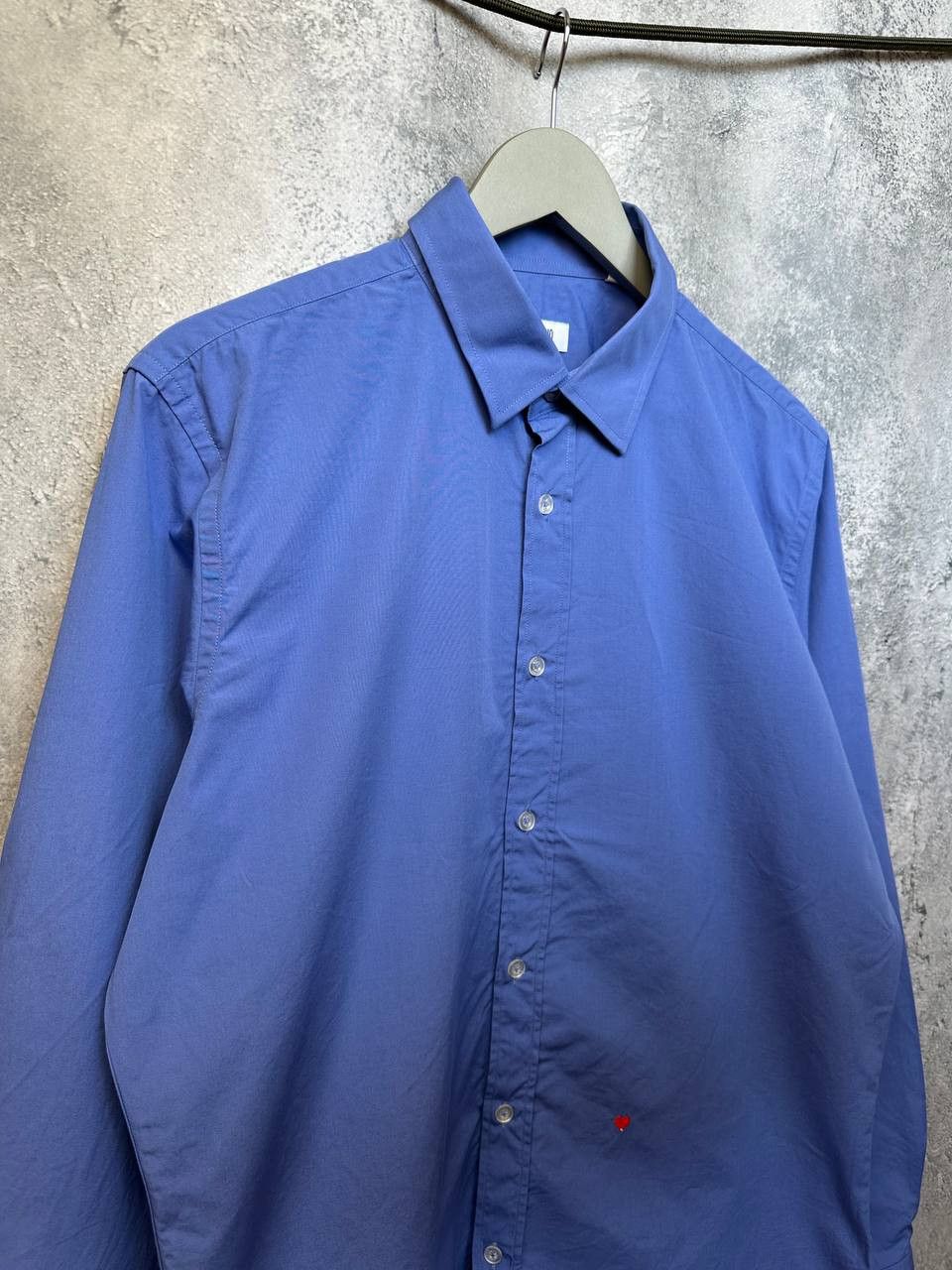 Moschino Moschino Blue Cotton Long-Sleeve Shirt Red Heart Embroidery Size US L / EU 52-54 / 3 - 4 Thumbnail