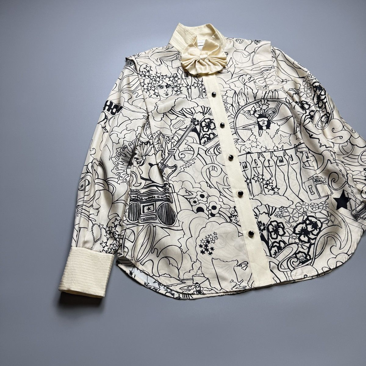 Zimmermann ZIMMERMANN - Concert Soie Imprime Collage Cream Longsleeve Size S / US 4 / IT 40 - 4 Thumbnail