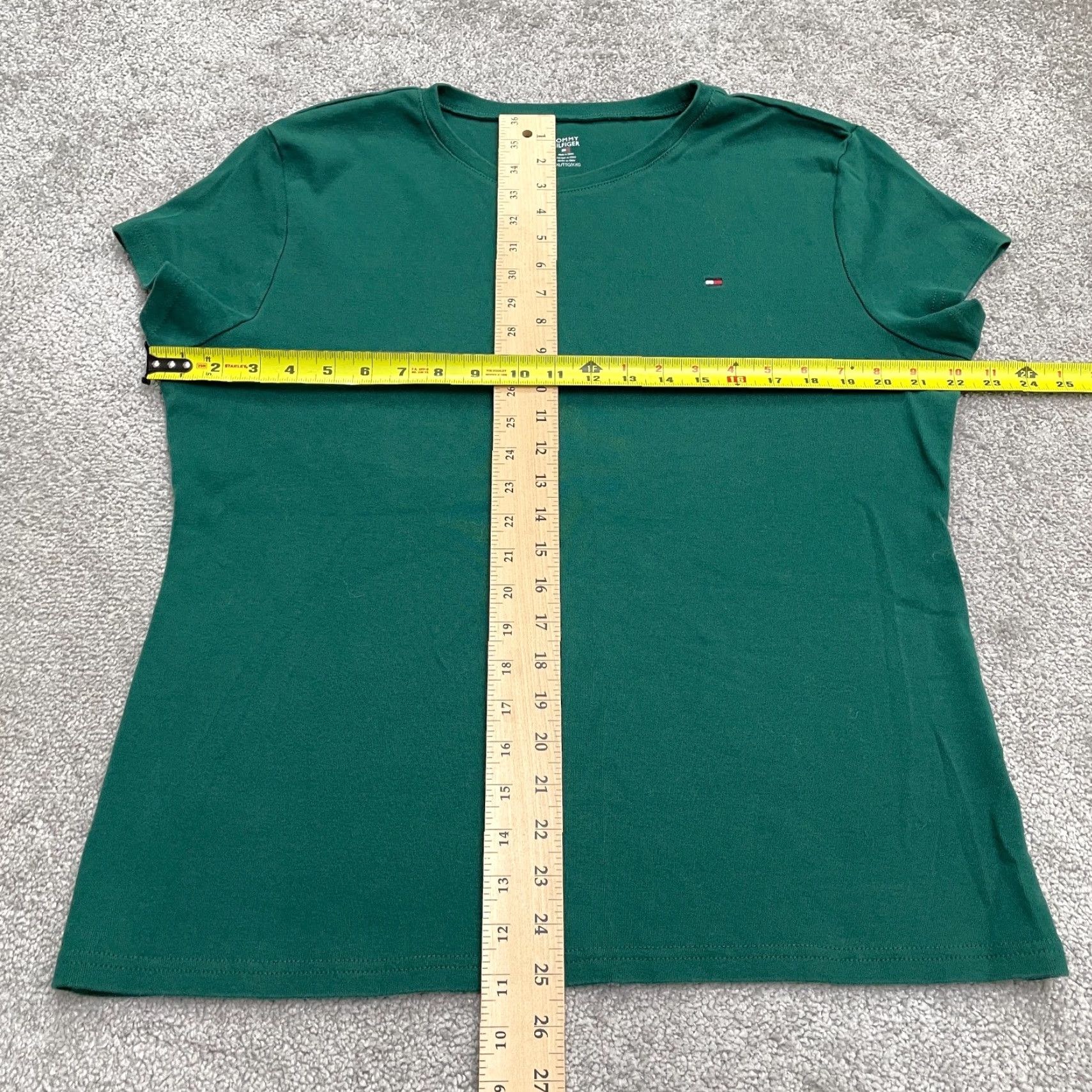 Tommy Hilfiger VINTAGE Tommy Hilfiger Logo T-Shirt Womens 2XL Green Cotton Short Sleeve Crew Casual Size XXL / US 16-18 / IT 52-54 - 6 Thumbnail
