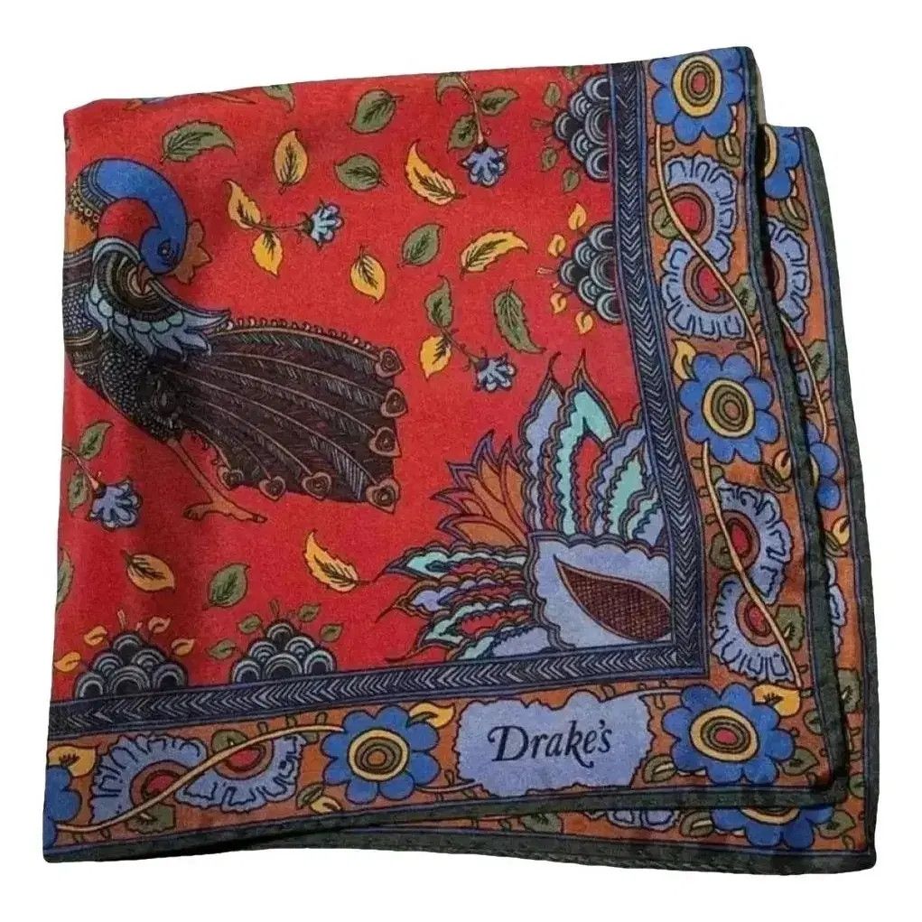 Vintage Silk scarf, Drake's Size ONE SIZE - 1 Thumbnail