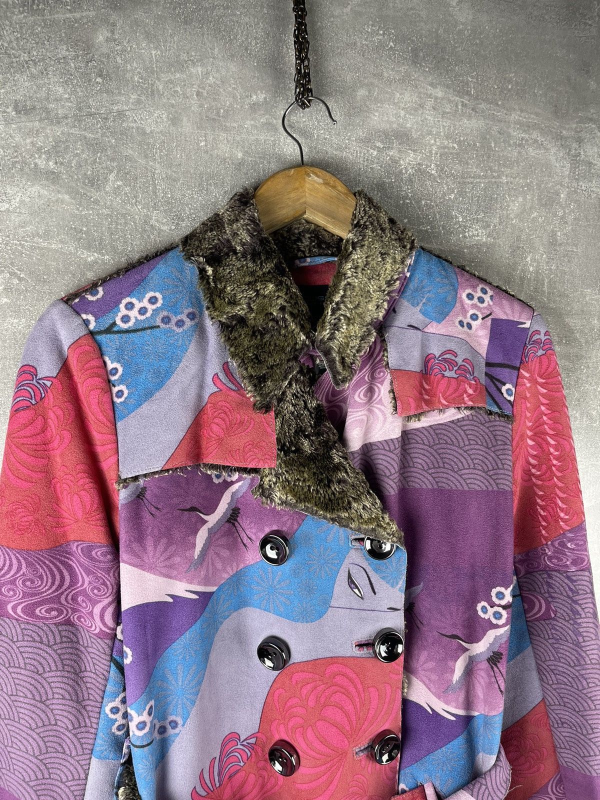 Custo Barcelona Custo Barcelona Vintage Graphic Faux Fur Lined Coat Size M / US 6-8 / IT 42-44 - 4 Thumbnail
