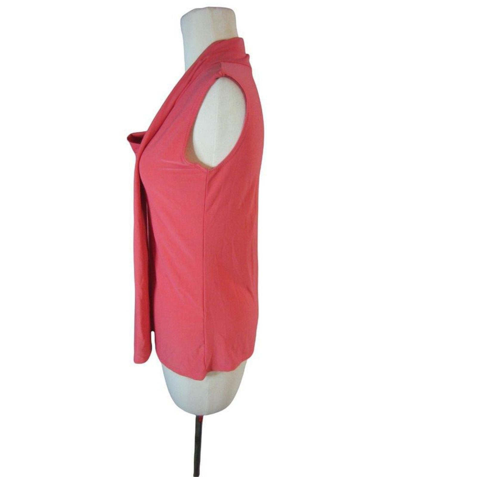 Other J.M. Fleurette Coral Draped Neck Sleeveless Blouse Size M Size M / US 6-8 / IT 42-44 - 6 Thumbnail