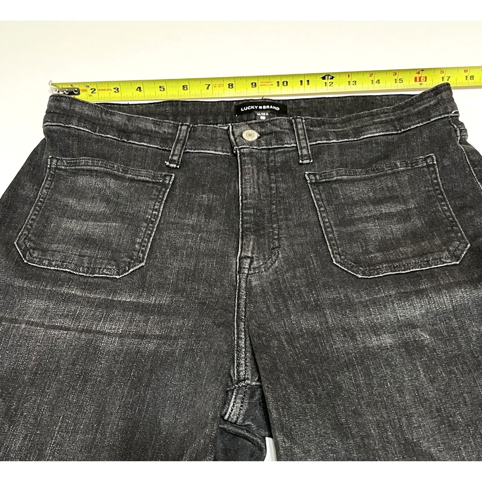 Lucky Brand VINTAGE Lucky Brand Jeans Womens Flare High Rise 34x30 Black Denim 14/32A Bohemian Retro Size 24" / US 00 / IT 34 - 3 Thumbnail