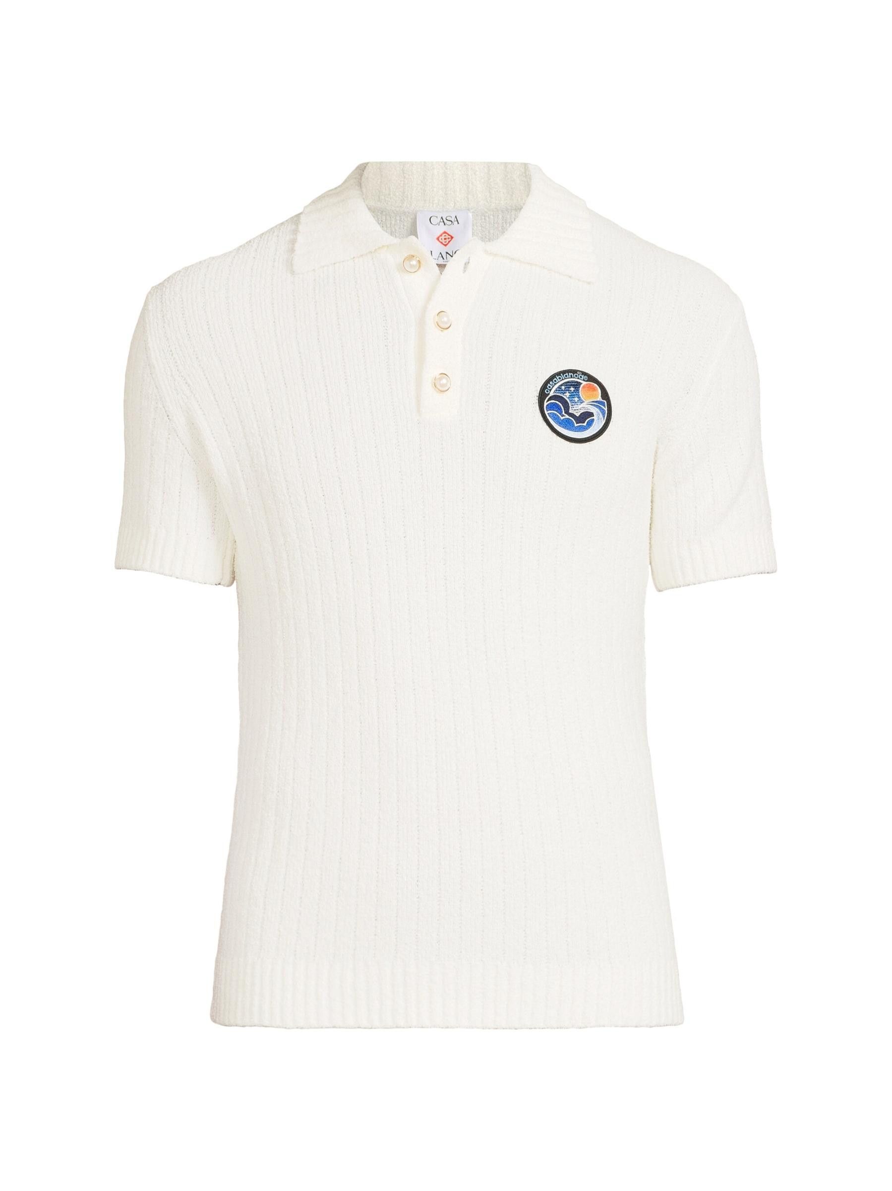Casablanca os11x0725 Boucle Polo Shirt in White Size US M / EU 48-50 / 2 - 1 Thumbnail