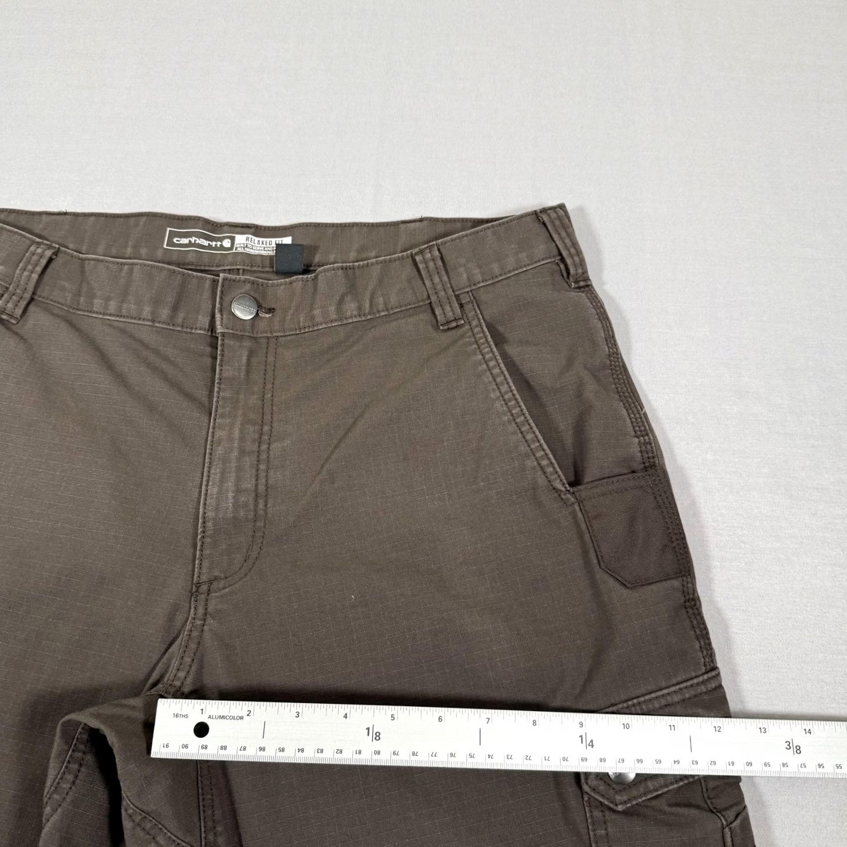 Carhartt Carhartt Rugged Flex Cargo Pants Mens 38x30 Brown Canvas Workwear Relaxed Straight Front Zip Fly Pockets Size US 38 / EU 54 - 7 Thumbnail