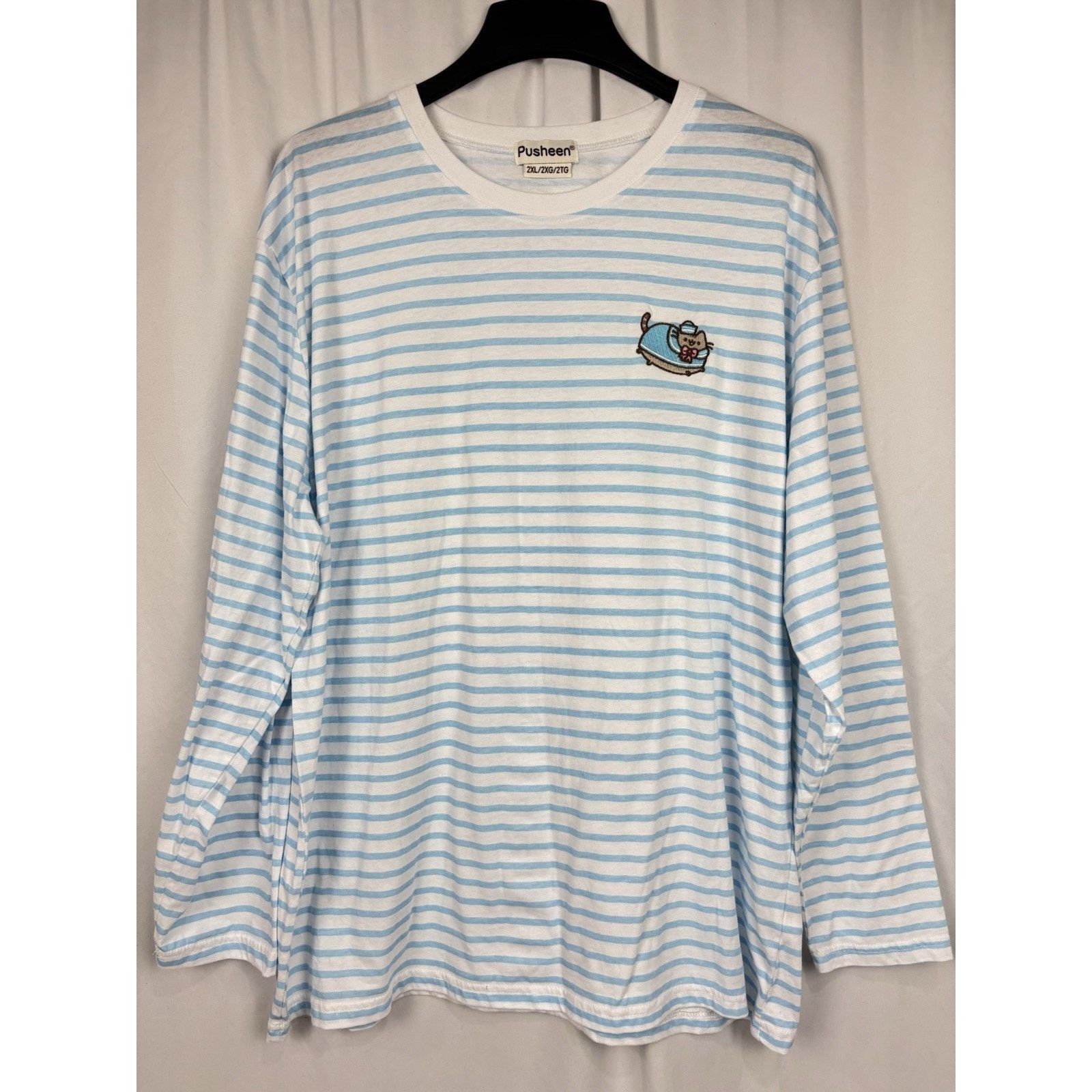 Unknown London Pusheen Sailor Long Sleeve Blue Striped Shirt Cat Size 2XL Size XXL / US 16-18 / IT 52-54 - 1 Thumbnail
