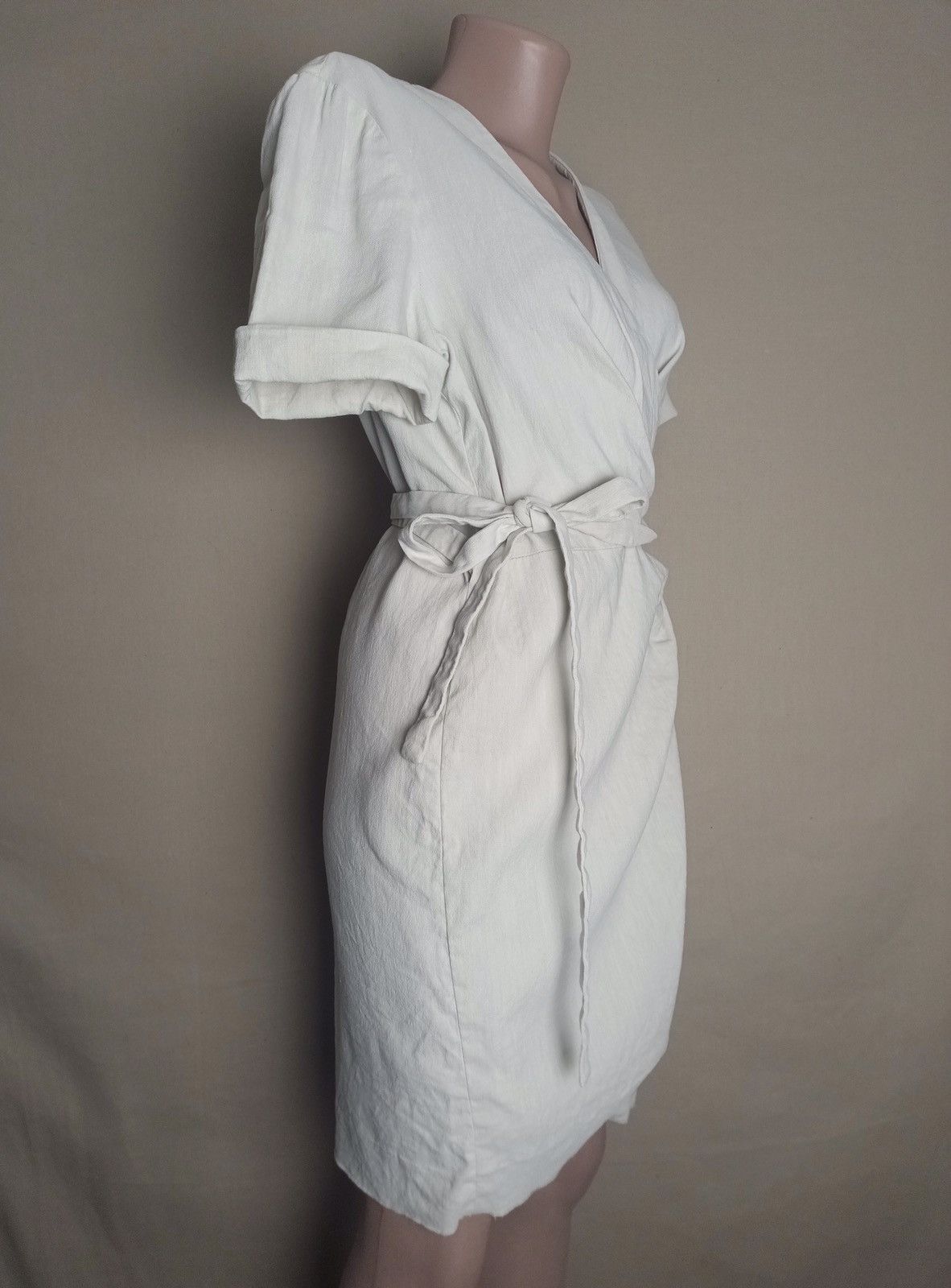 Isabel Marant × Isabel Marant Etoile Isabel Marant Etoile Beige Ivory Linen Blend Wrap on Dress Size S / US 4 / IT 40 - 6 Thumbnail