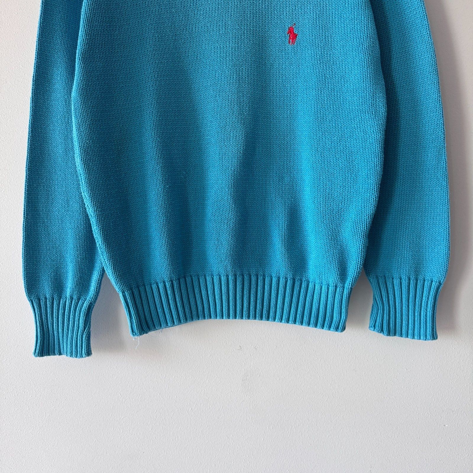 Polo Ralph Lauren Ralph Lauren Light Blue Vintage Knit Sweater Polo Mens Y2K Size US M / EU 48-50 / 2 - 2 Thumbnail