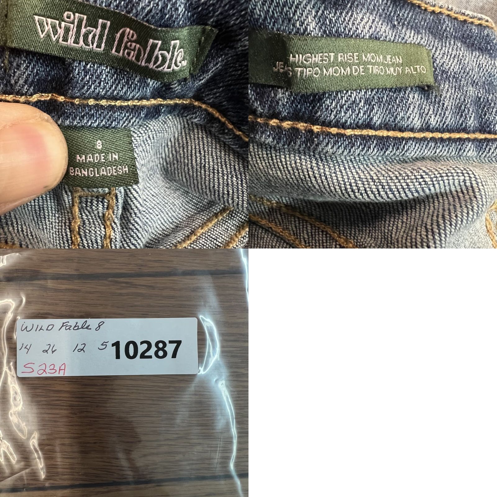 Vintage Wild Fable Jeans 8 Blue 28X26 Straight Distressed Denim Size 30" / US 8 / IT 44 - 8 Thumbnail