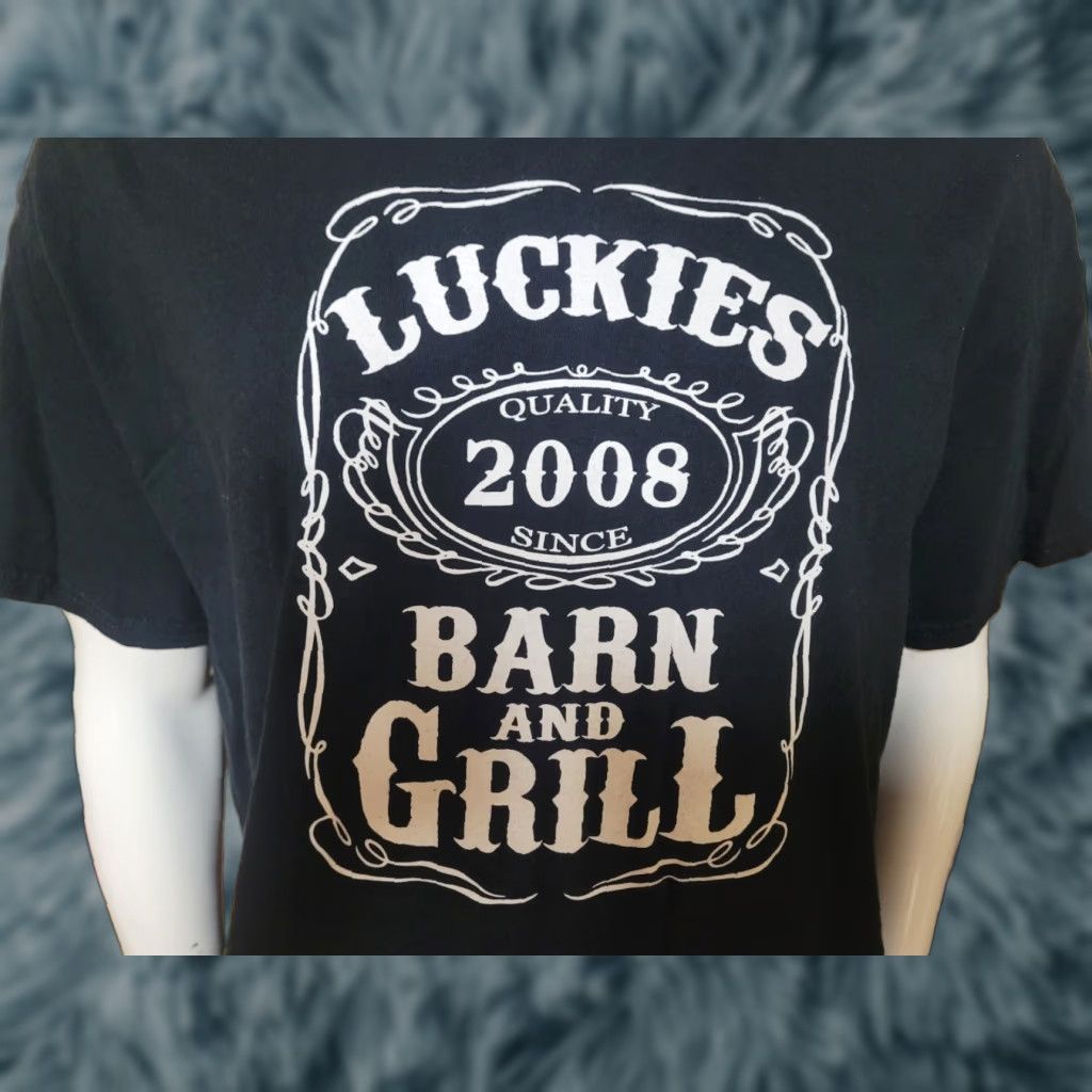 Port & Company Port & Company T-Shirt XL Black Men Crew Neck Short Sleeve Bar Restaurant Luckies Barn & Grill OH Oregon Lime? Size US XL / EU 56 / 4 - 1 Thumbnail