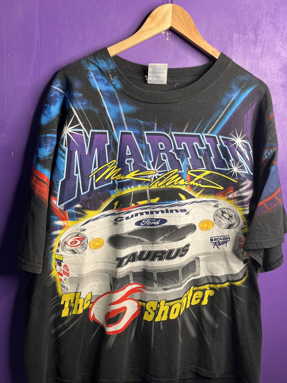 NASCAR × Vintage Vintage 90s NASCAR Mark Martin 6 shooter AOP t-shirt Size US XXL / EU 58 / 5 - 3 Thumbnail