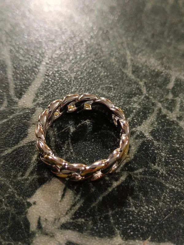 Jewelry Gold Silver Color Cuban Chain Ring (size 7-12 ) Size ONE SIZE - 3 Thumbnail